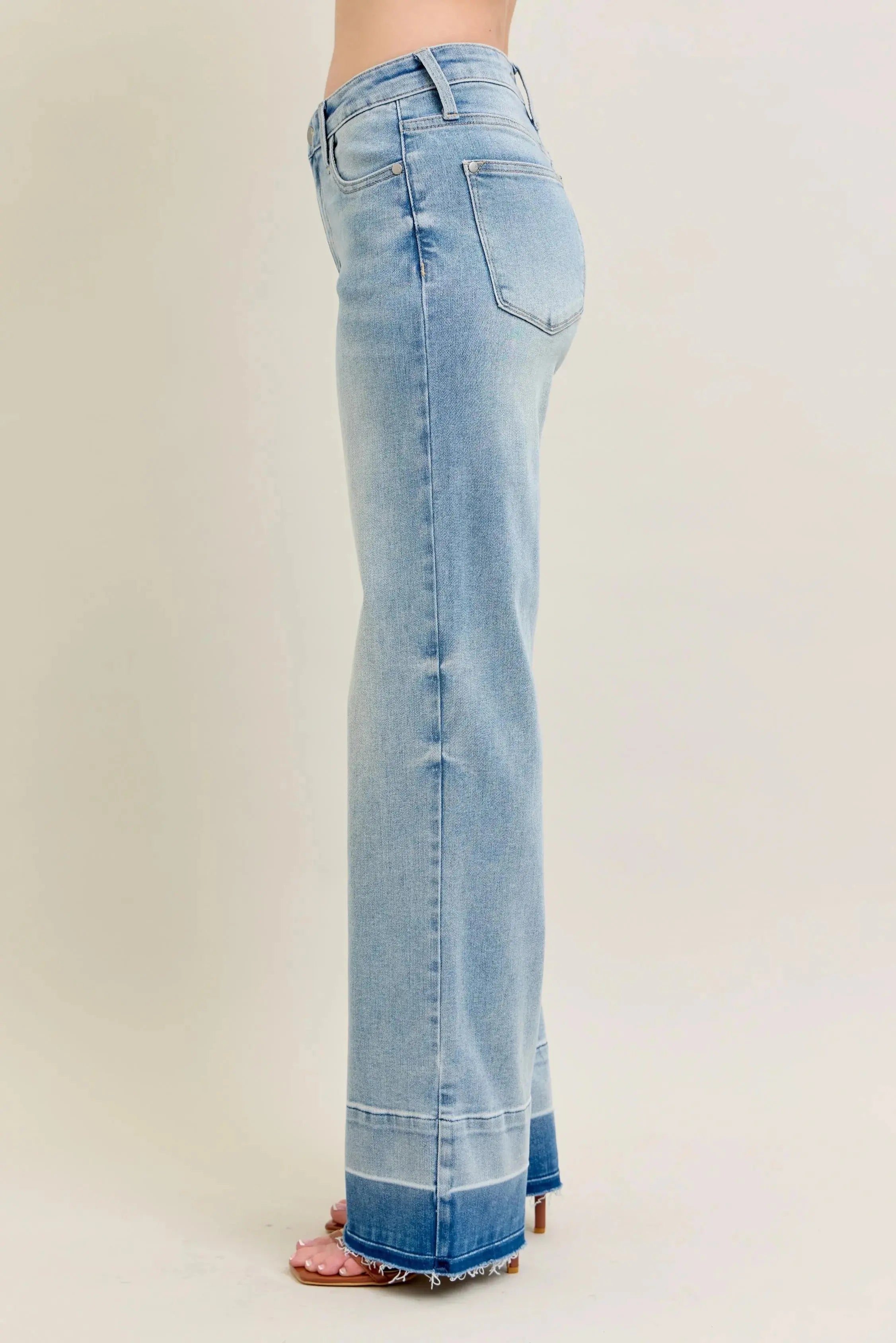 Judy Blue Jeans - Plus Size Mr Release Hem Wide Leg - Be Bliss Boutique