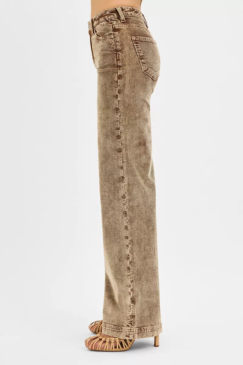 RISEN High Rise Wide Leg Corduroy Jeans - Be Bliss Boutique