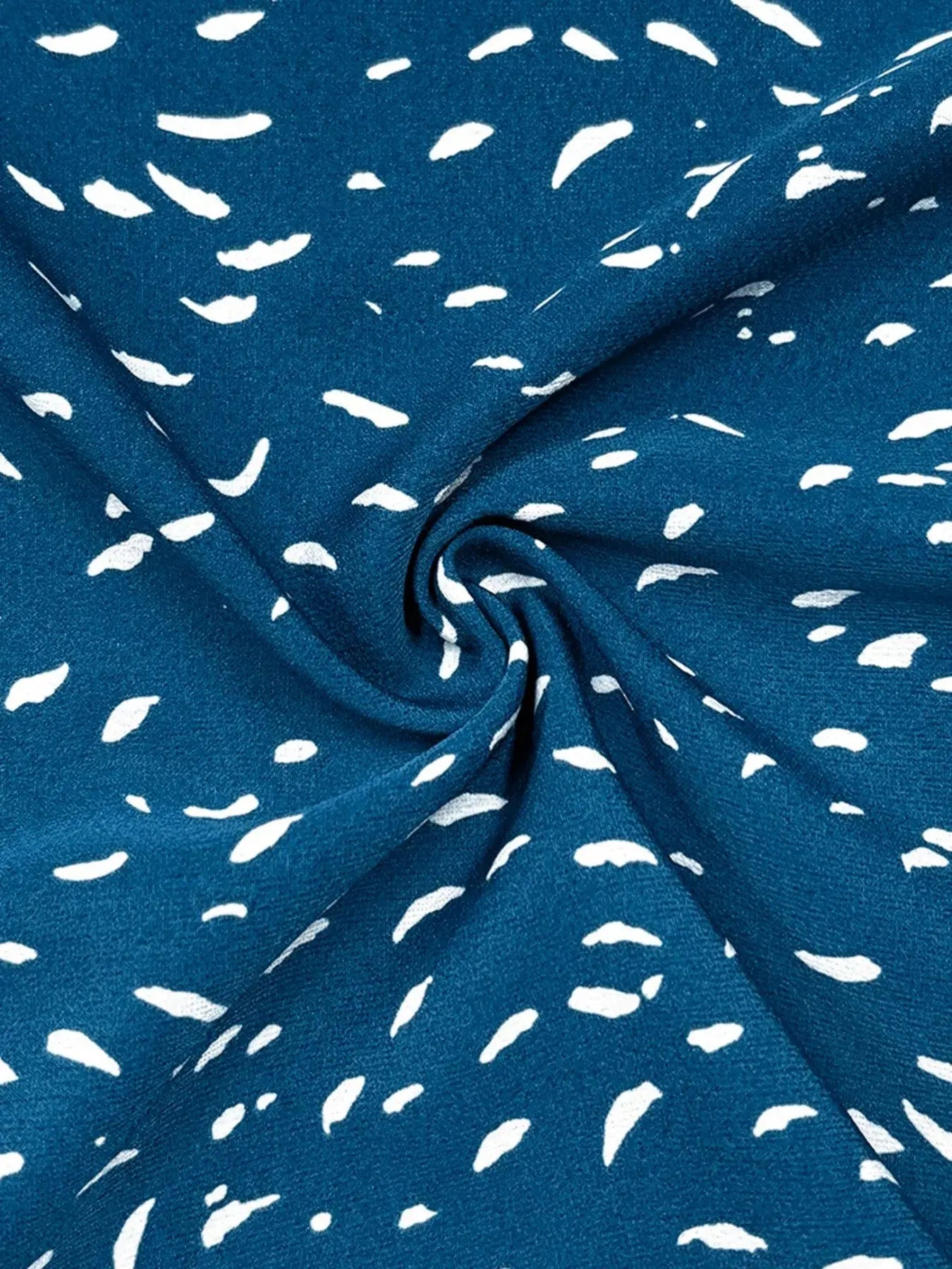 Ruffled Printed Tie Neck Long Sleeve Blouse - Be Bliss Boutique