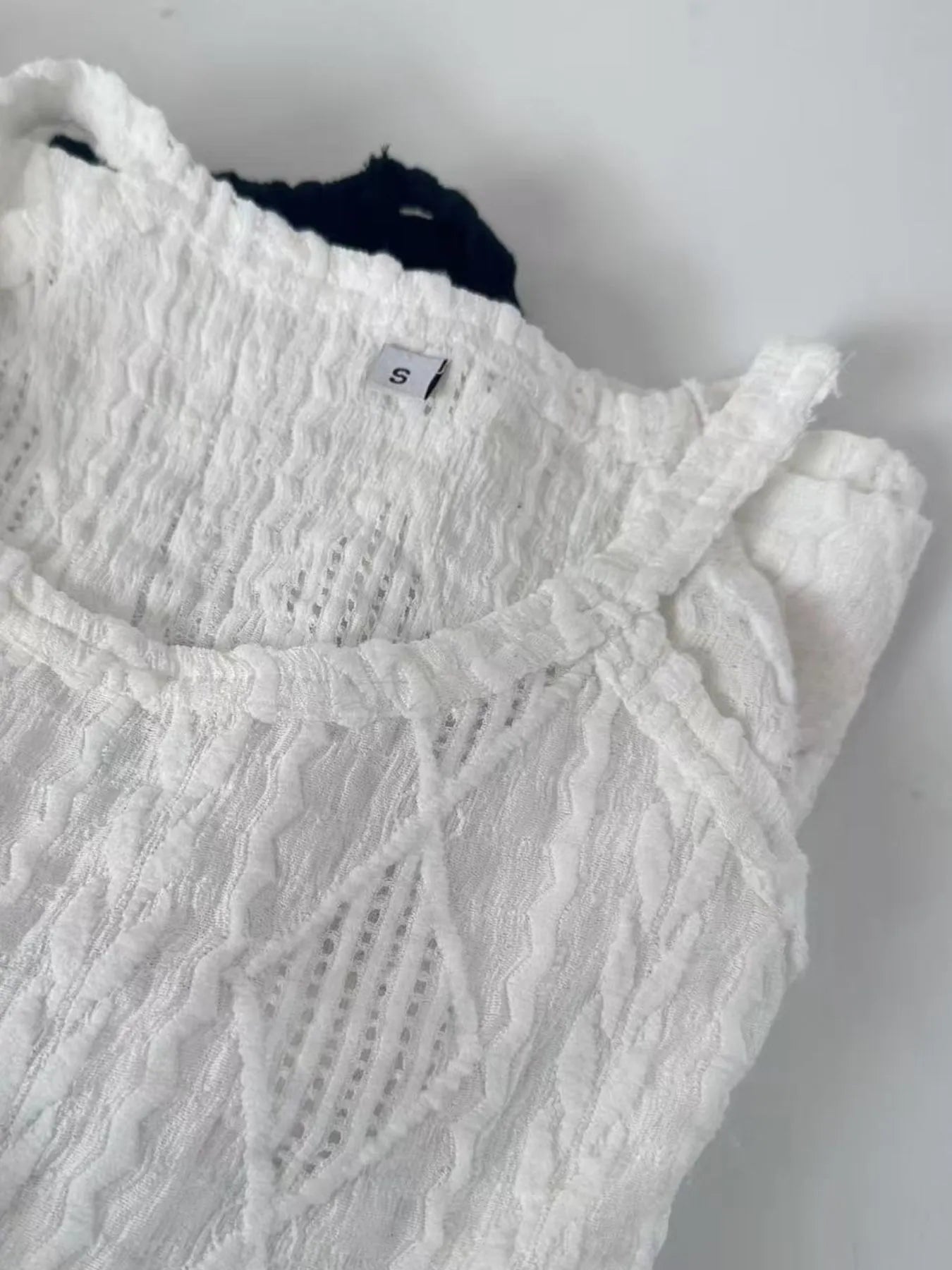 Round Neck Eyelet Textured Tank Top - Be Bliss Boutique