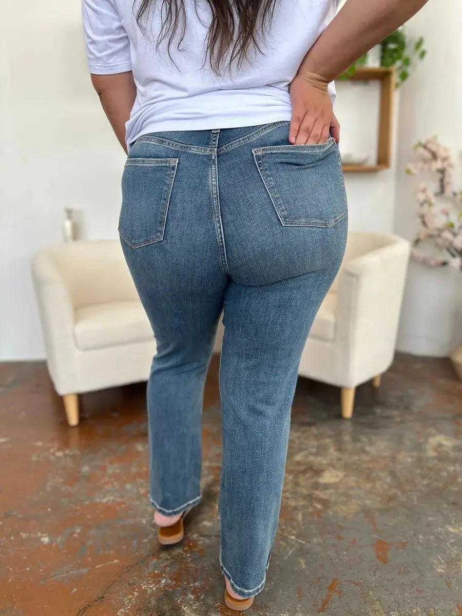 Full Size/Plus Size High Waist Straight Judy Blue Jeans - Be Bliss Boutique