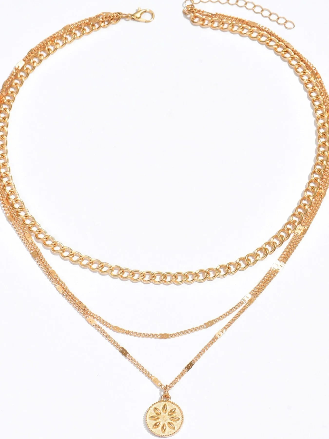 18K Gold-Plated Layered Sun Medallion Necklace - Be Bliss Boutique