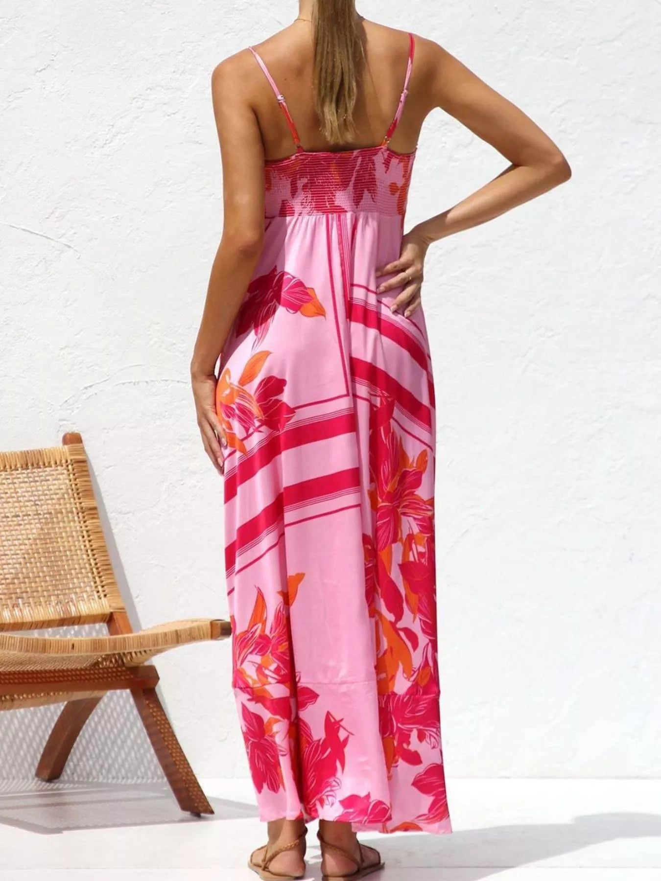 Printed Spaghetti Strap Maxi Dress - Be Bliss Boutique
