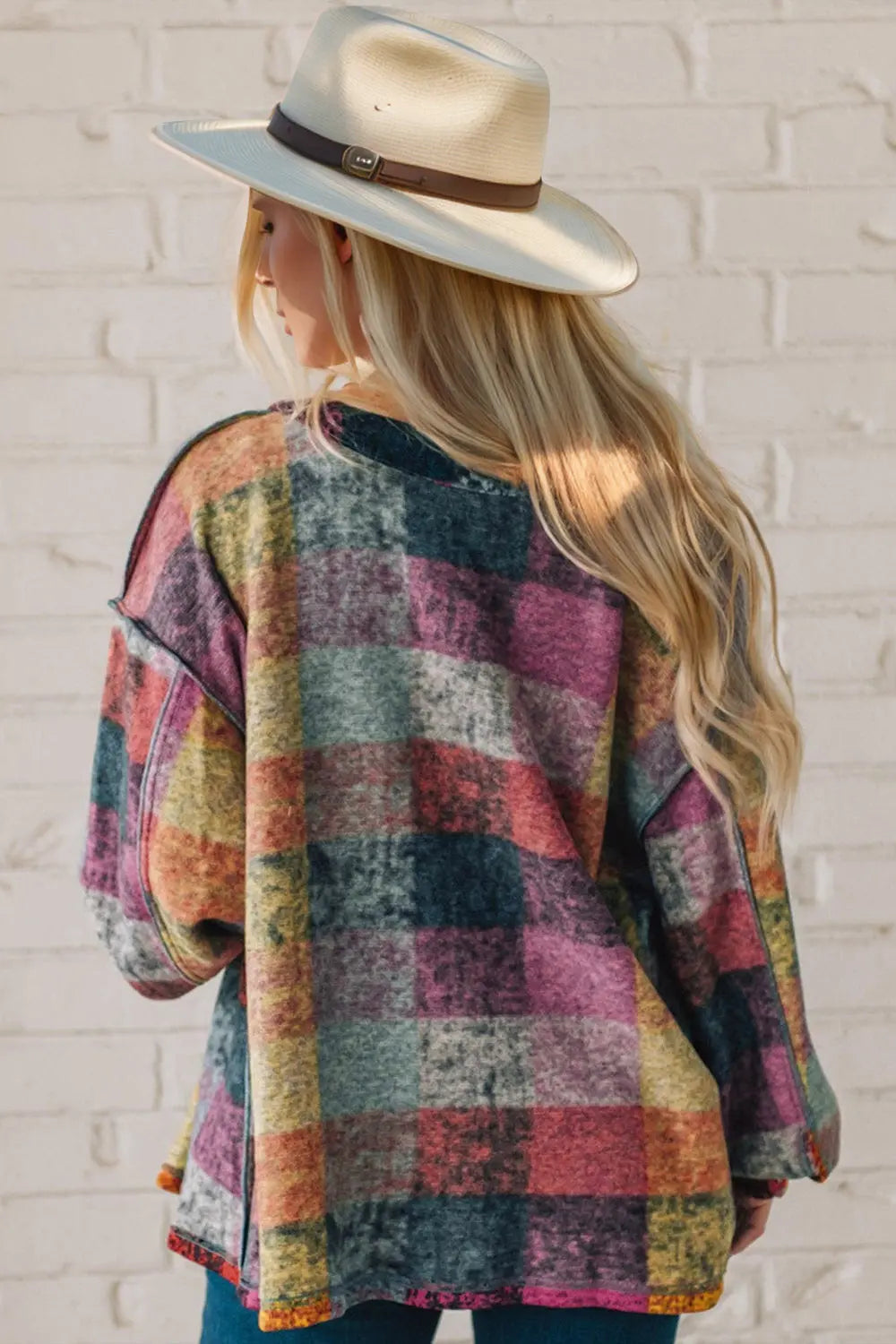 Double Take Full Size  Button Up Exposed Seam Womens Shacket - Be Bliss Boutique