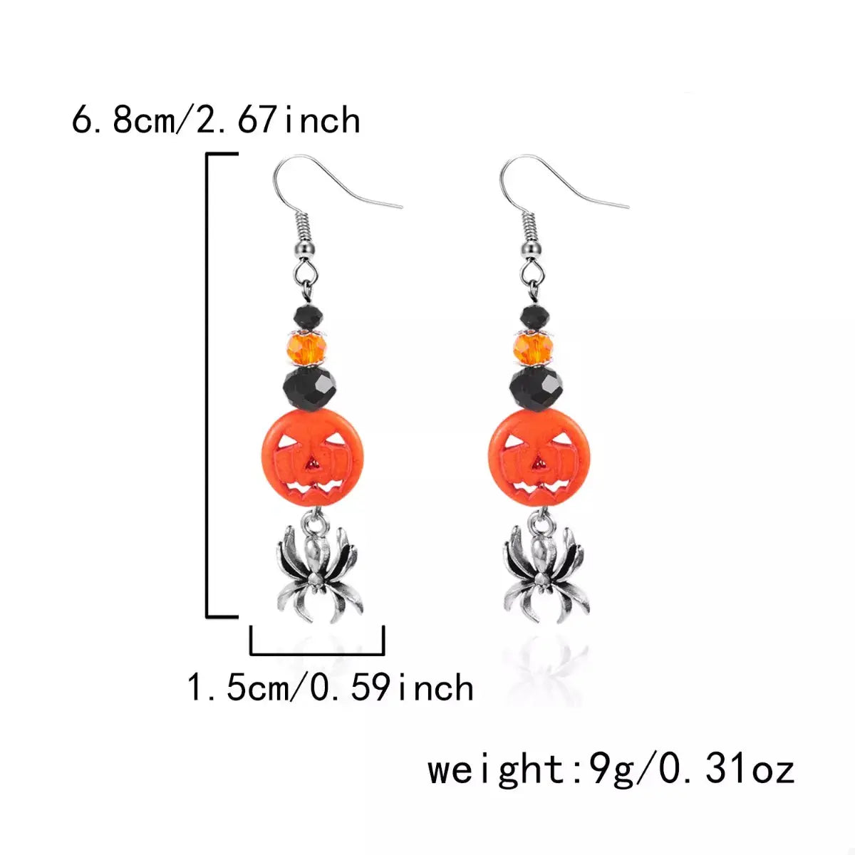Spider Pumpkin Halloween Drop Earrings - Be Bliss Boutique