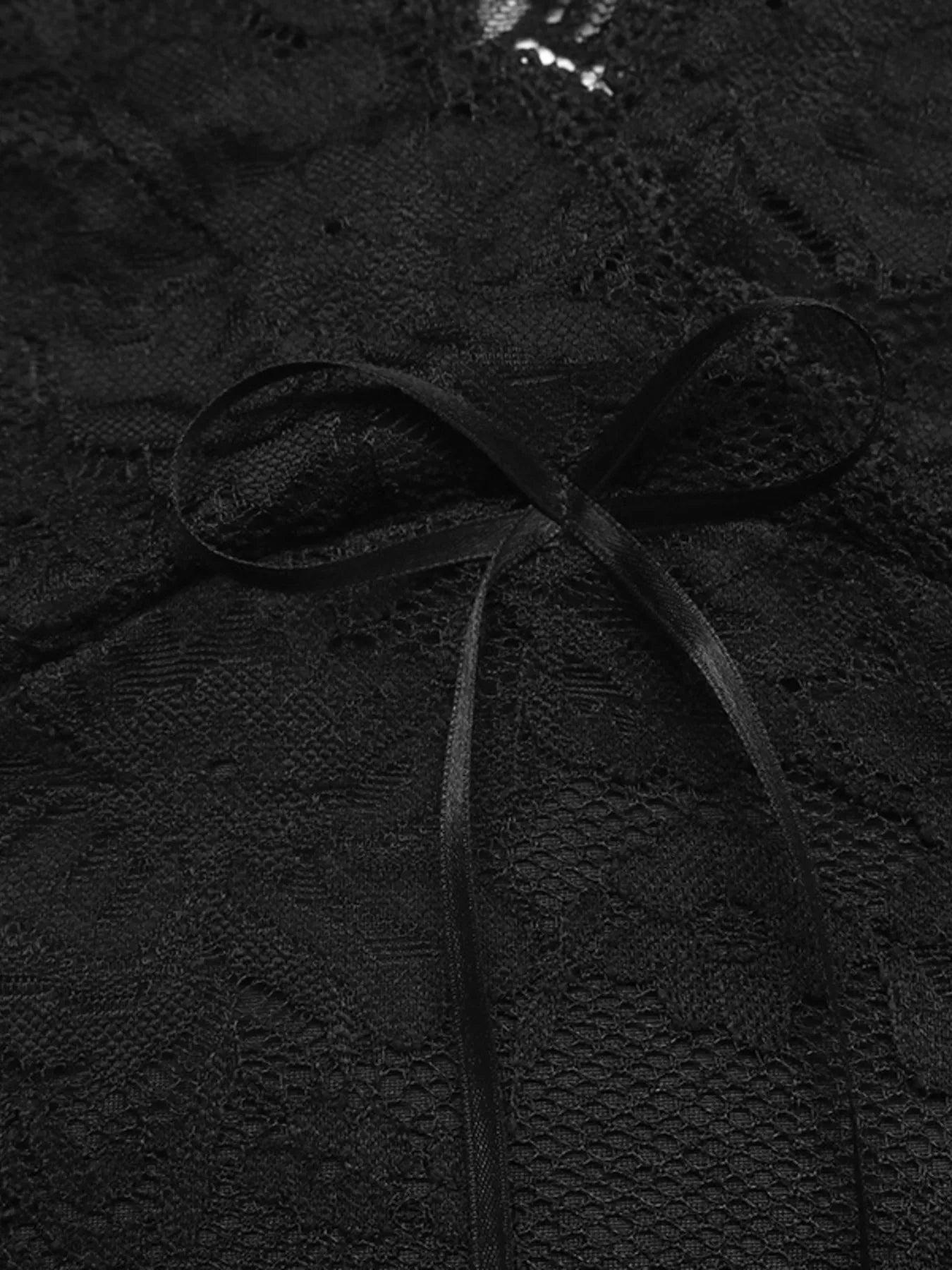 Long Sleeve Floral Lace Mesh Cropped Top - Be Bliss Boutique