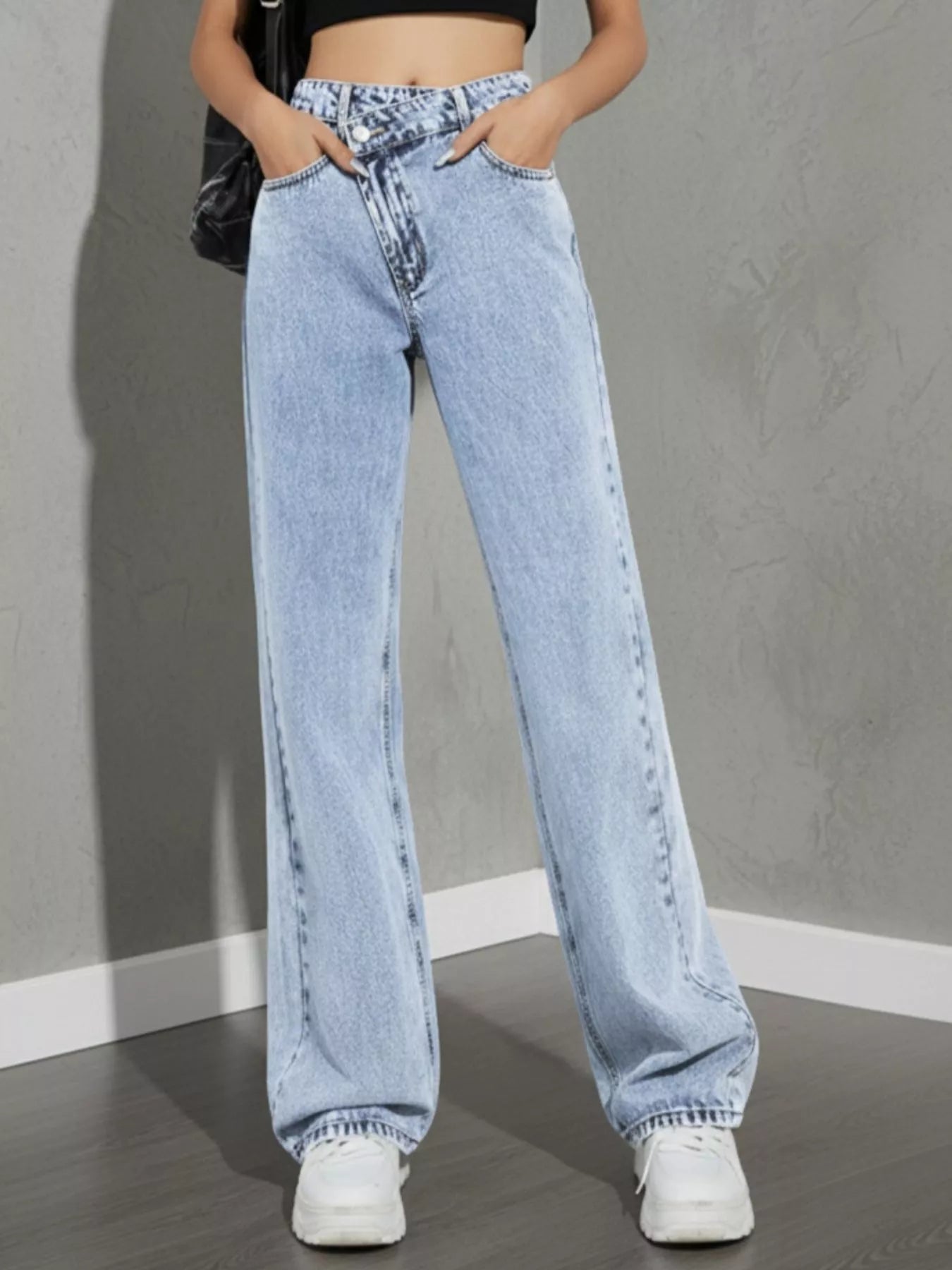High Waist Wide Leg Denim Jeans - Be Bliss Boutique