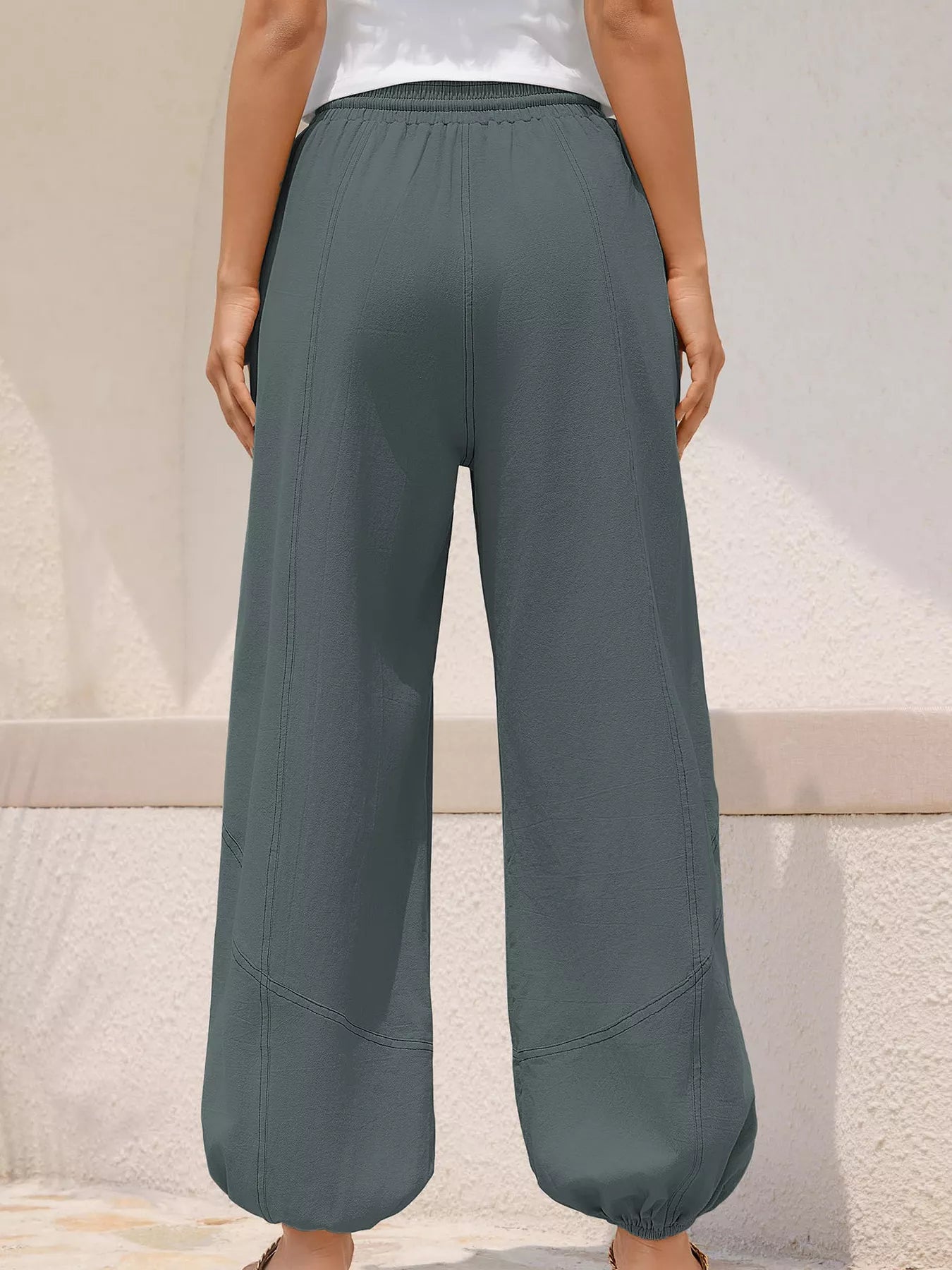 Wide Leg Drawstring Pants -  Be Bliss Boutique