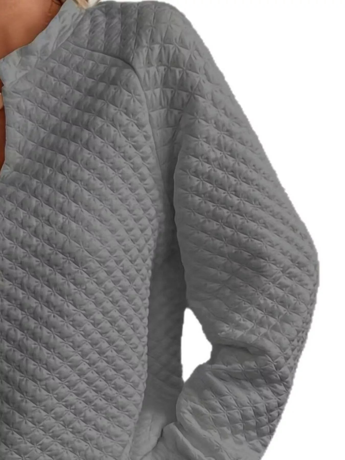 Notched Raglan Sleeve Sweatshirt -  Be Bliss Boutique