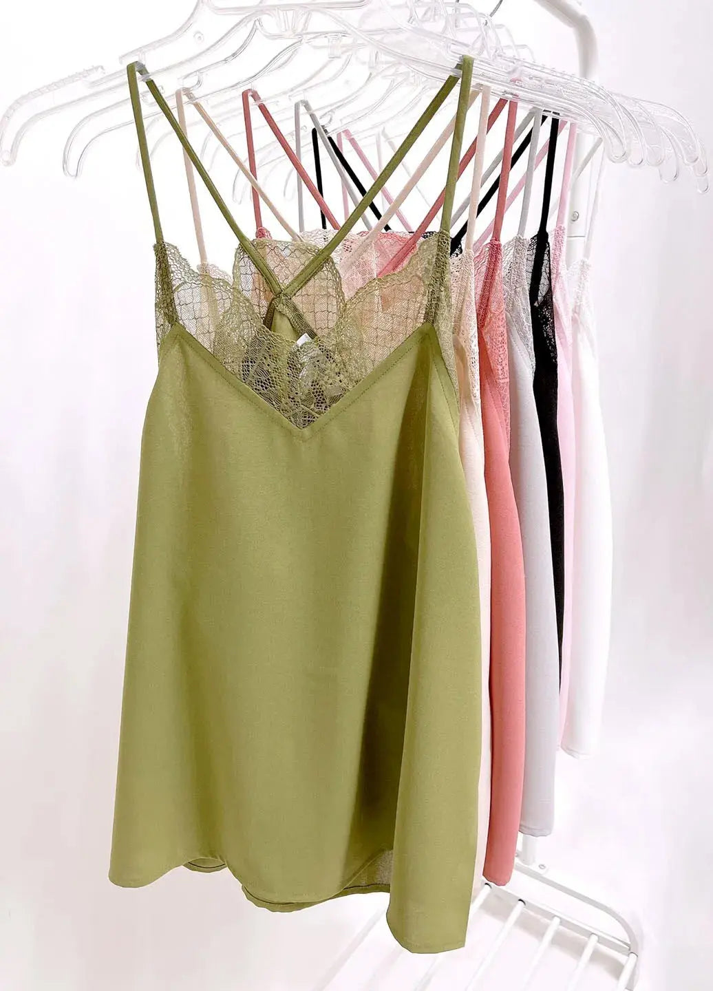 BiBi Lace Cami Solid Tank Top - Be Bliss Boutique