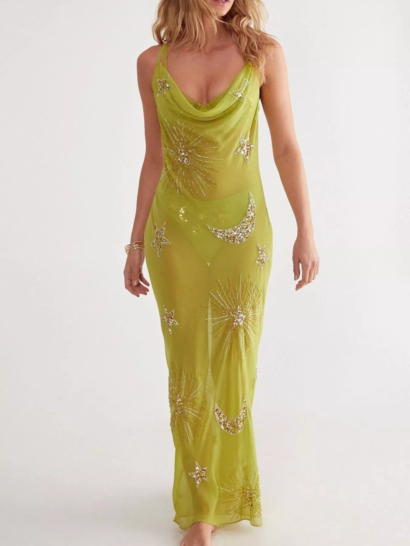 Cowl Neck Maxi Cami Dress - Be Bliss Boutique