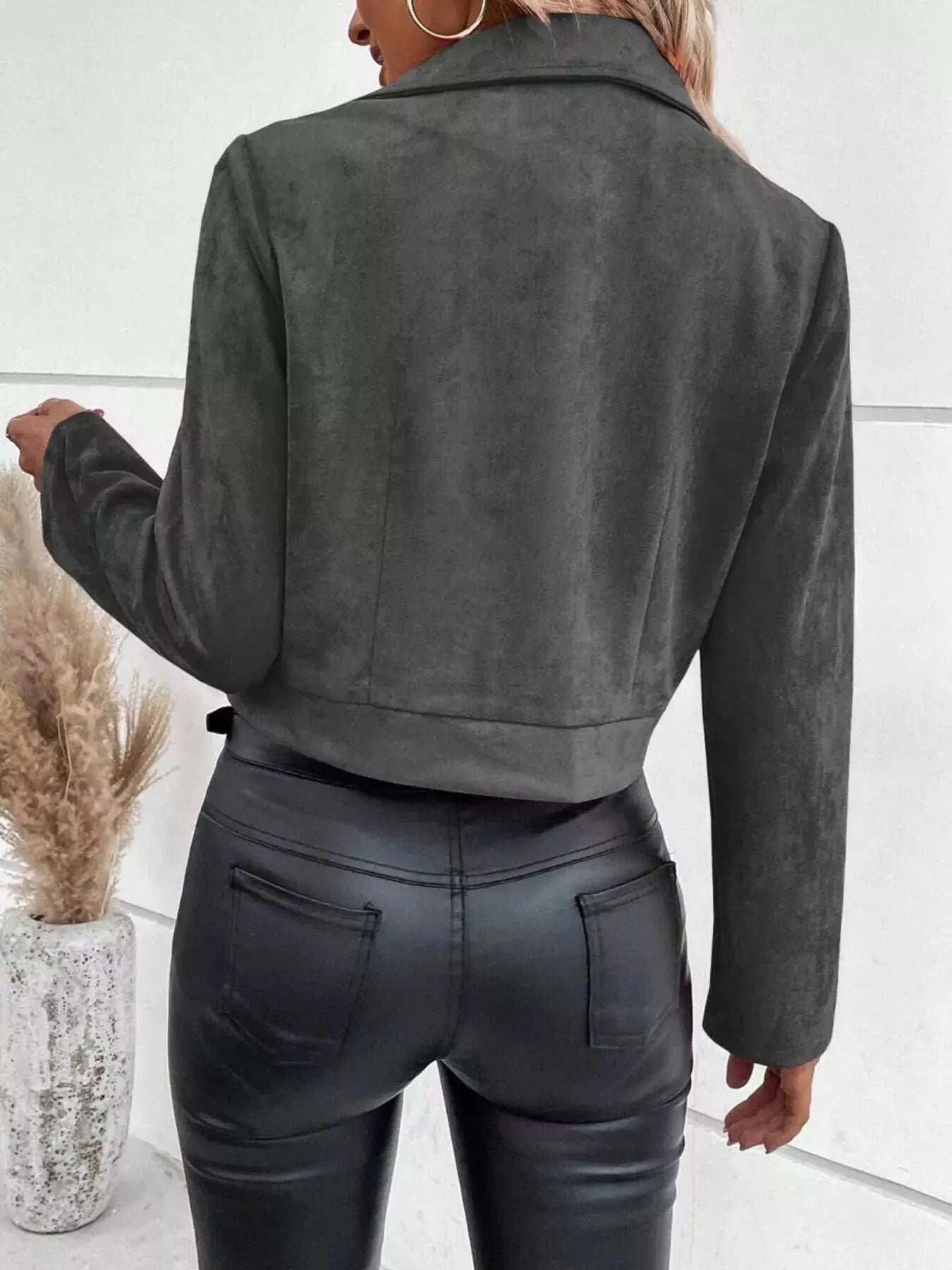 Zip Up Cropped Jacket - Be Bliss Boutique