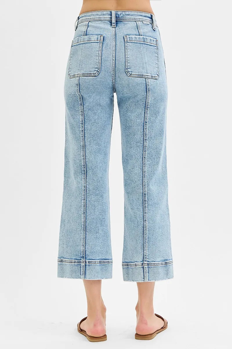 High-Rise Crop Wide-Leg Front-Seam RISEN Jeans – Full & Plus Size - Be Bliss Boutique