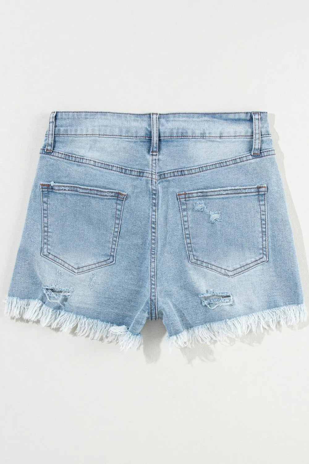 Distressed Raw Hem High Waist Denim Shorts - Be Bliss Boutique