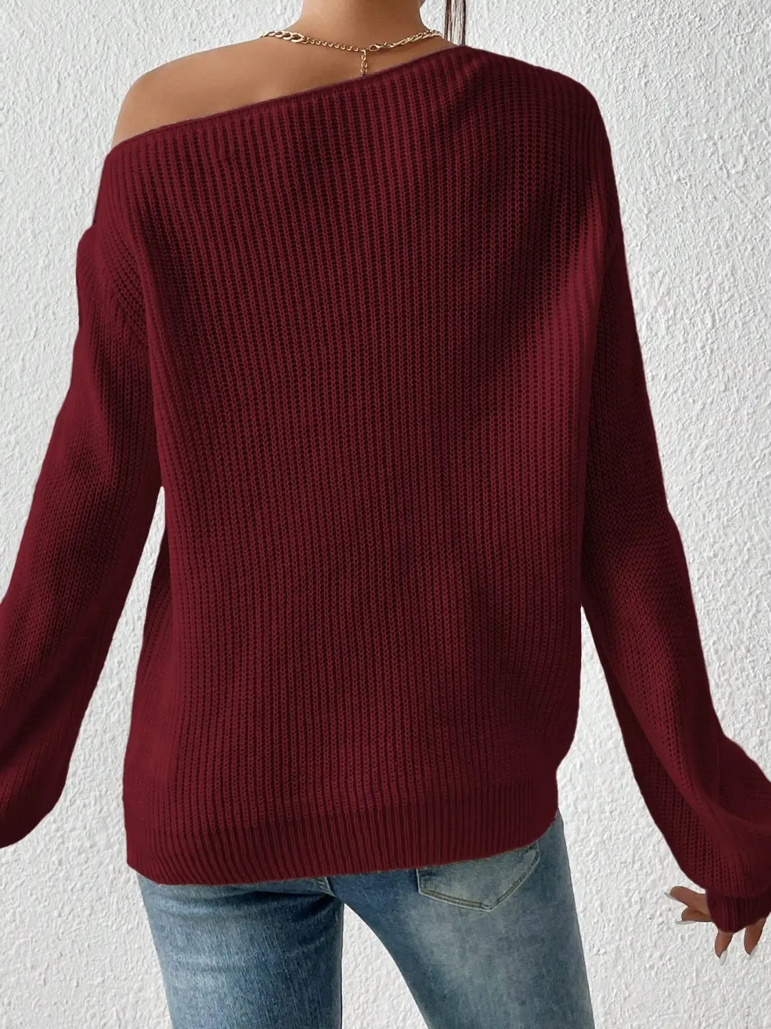 Honey Long Sleeve One Shoulder Sweater - Be Bliss Boutique