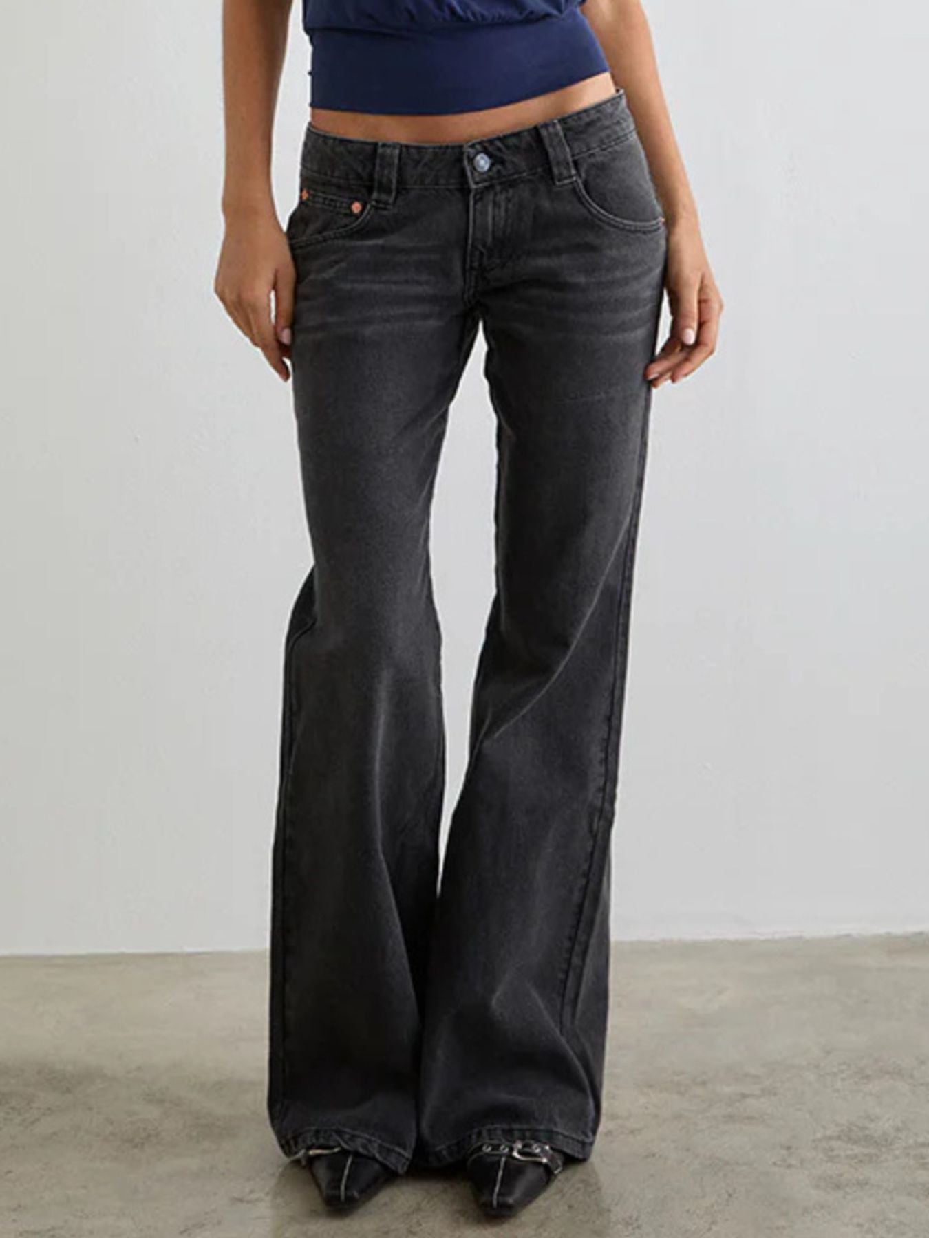Low Rise Flare Leg Jeans - Be Bliss Boutique