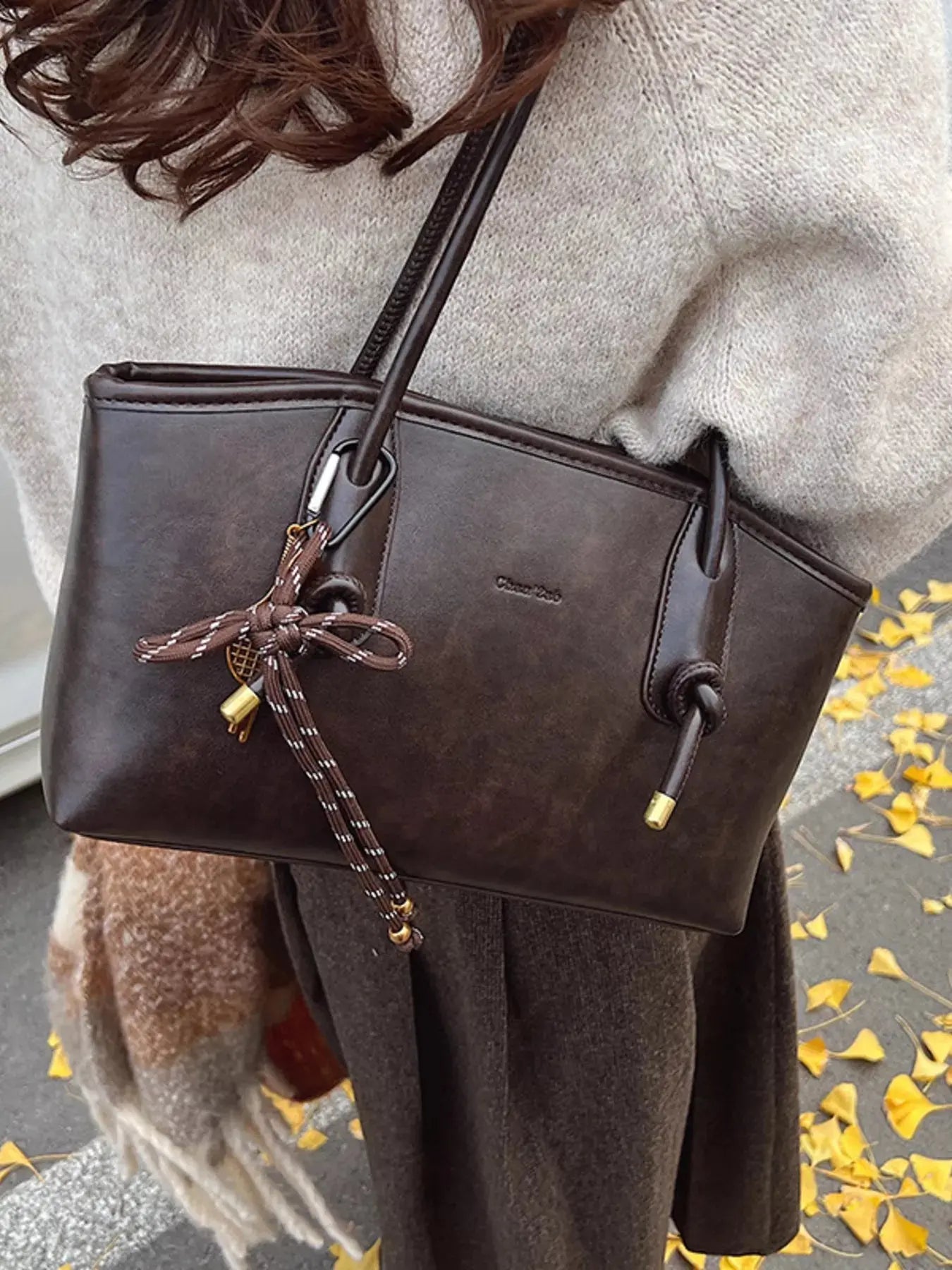 Vintage Style Leather Shoulder Bag - Be Bliss Boutique