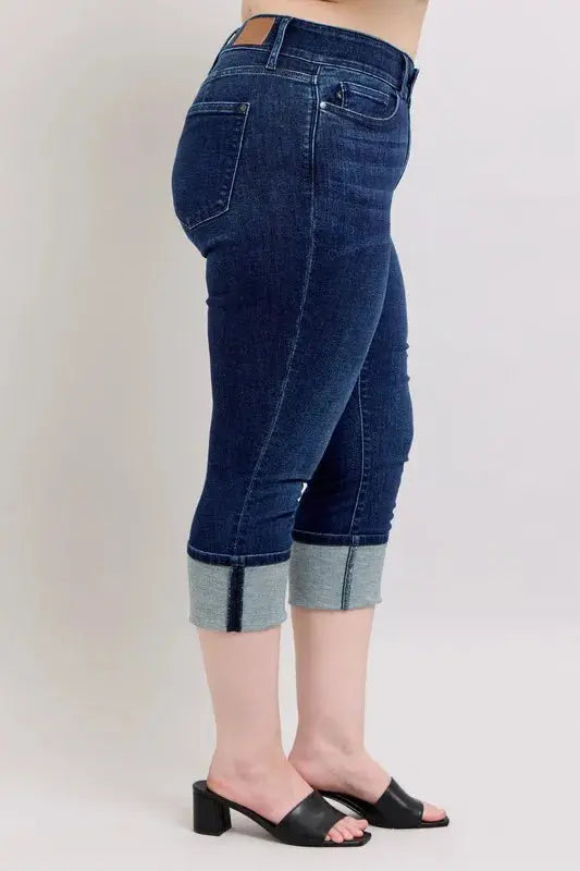 High-Waist Double Waist Band Skinny Leg Judy Blue Jeans - Be Bliss Boutique