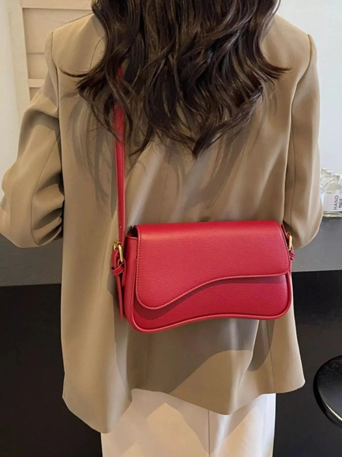 Solid Color Leather Crossbody Bag - Be Bliss Boutique