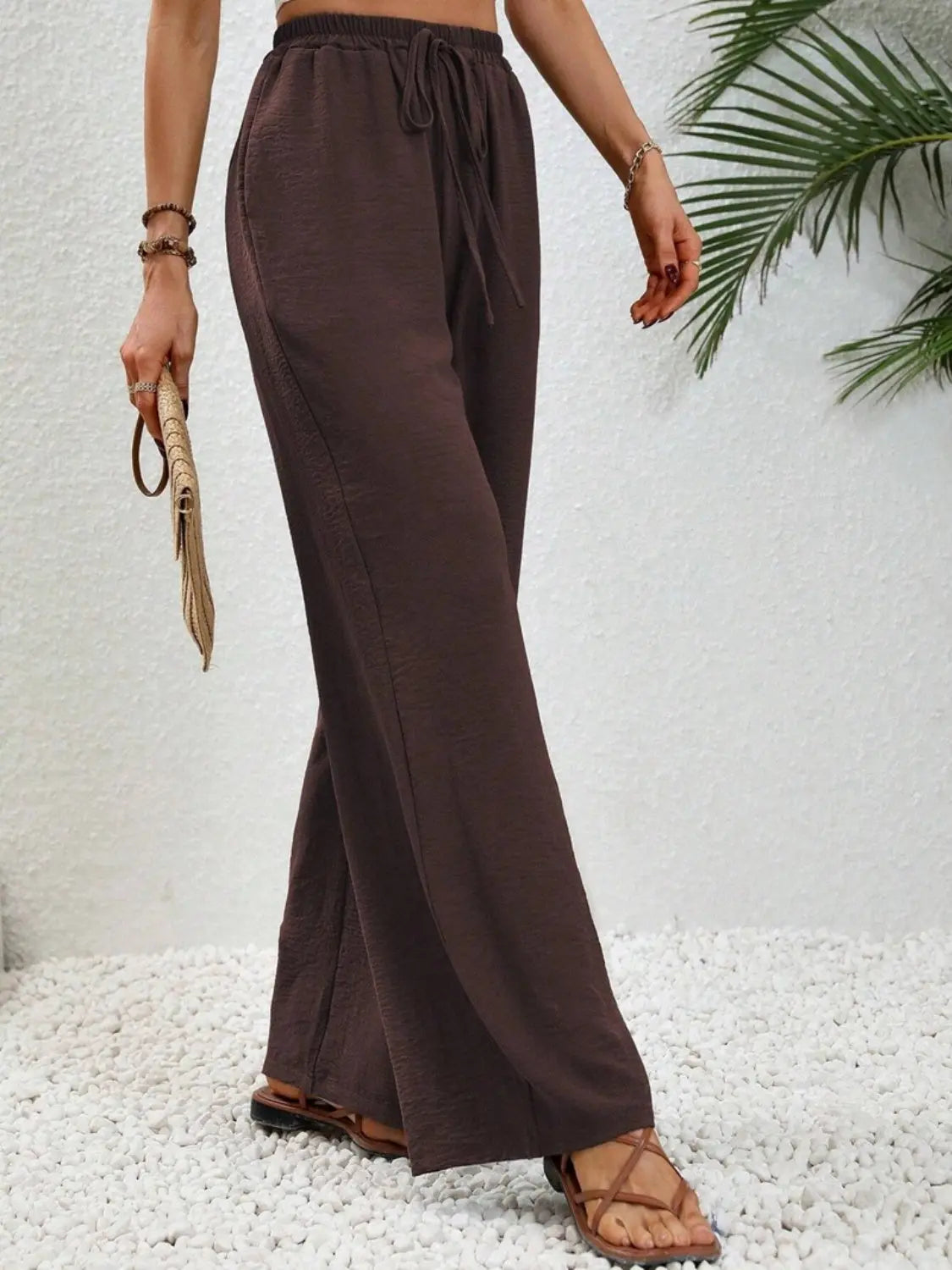 Wide Leg Drawstring Pants - Be Bliss Boutique
