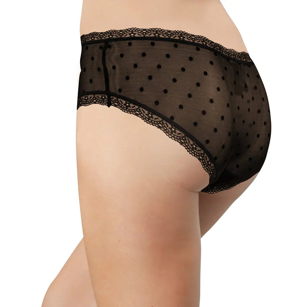 Polka Dot Mesh and Lace Hipster Panty - Be Bliss Boutique