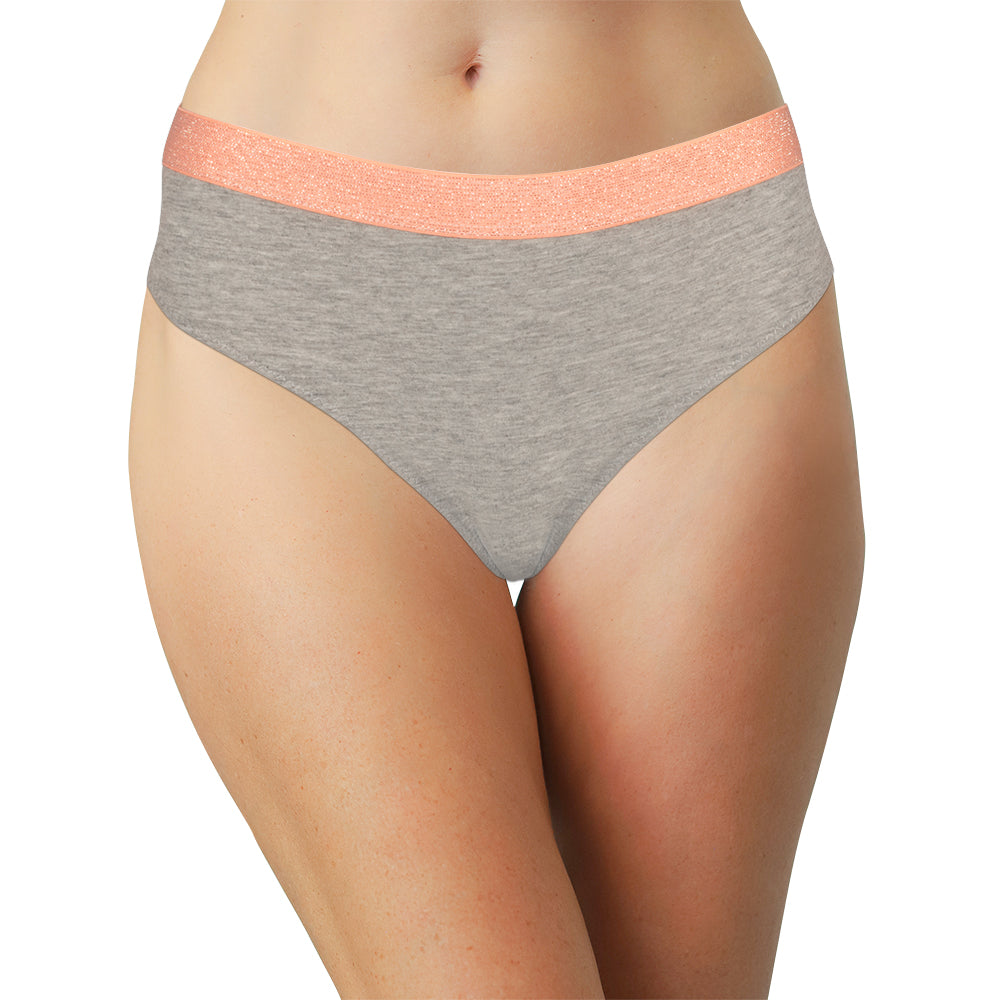 High Waist Cotton Cheeky with Shimmer Elastic - Be Bliss Boutique