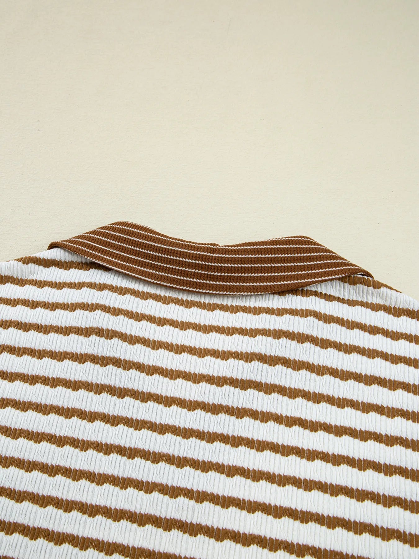 Stripe Collared Top and Drawstring Pant Set - Be Bliss Boutique