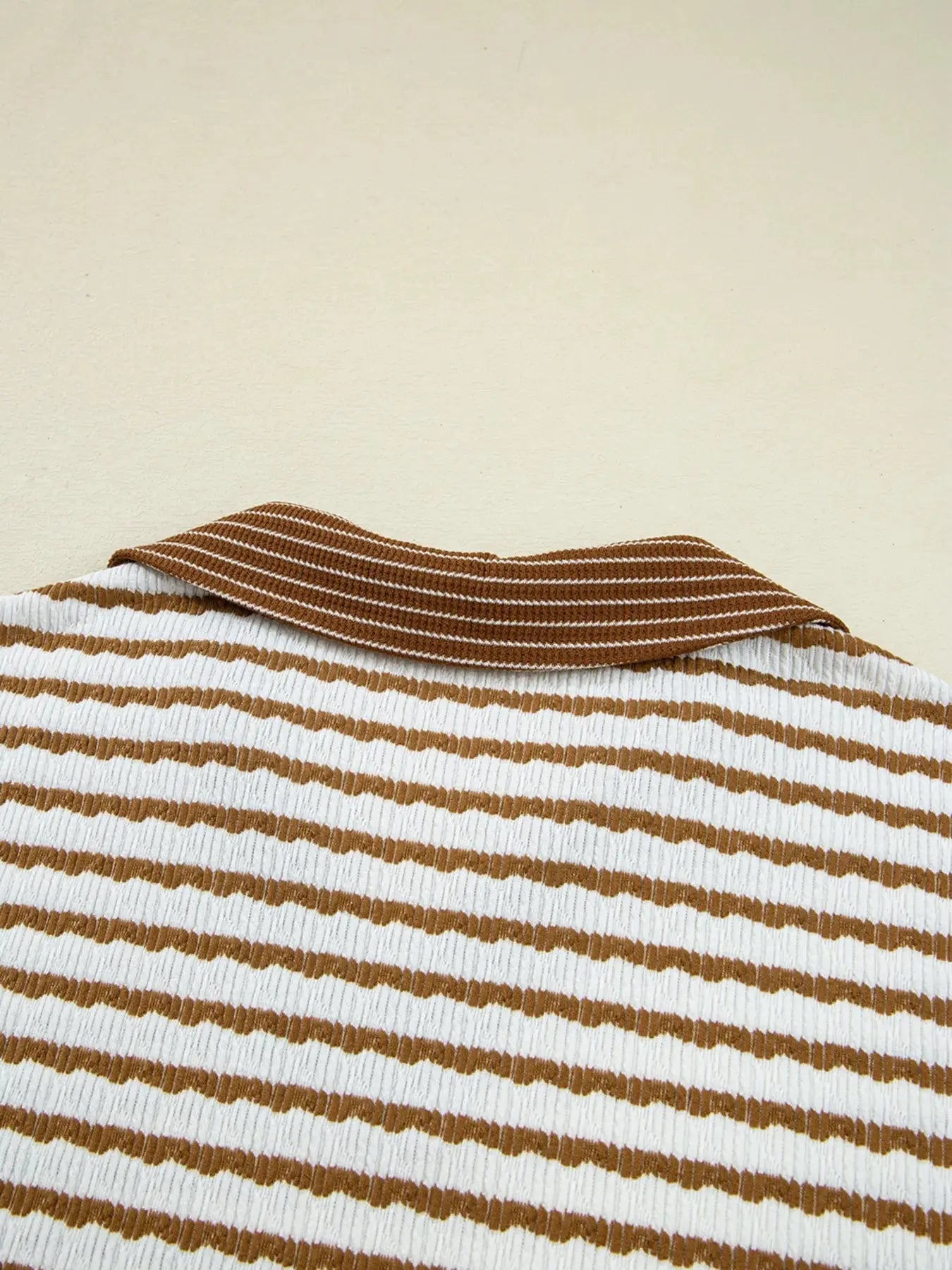 Stripe Collared Top and Drawstring Pant Loungewear Set - Be Bliss Boutique