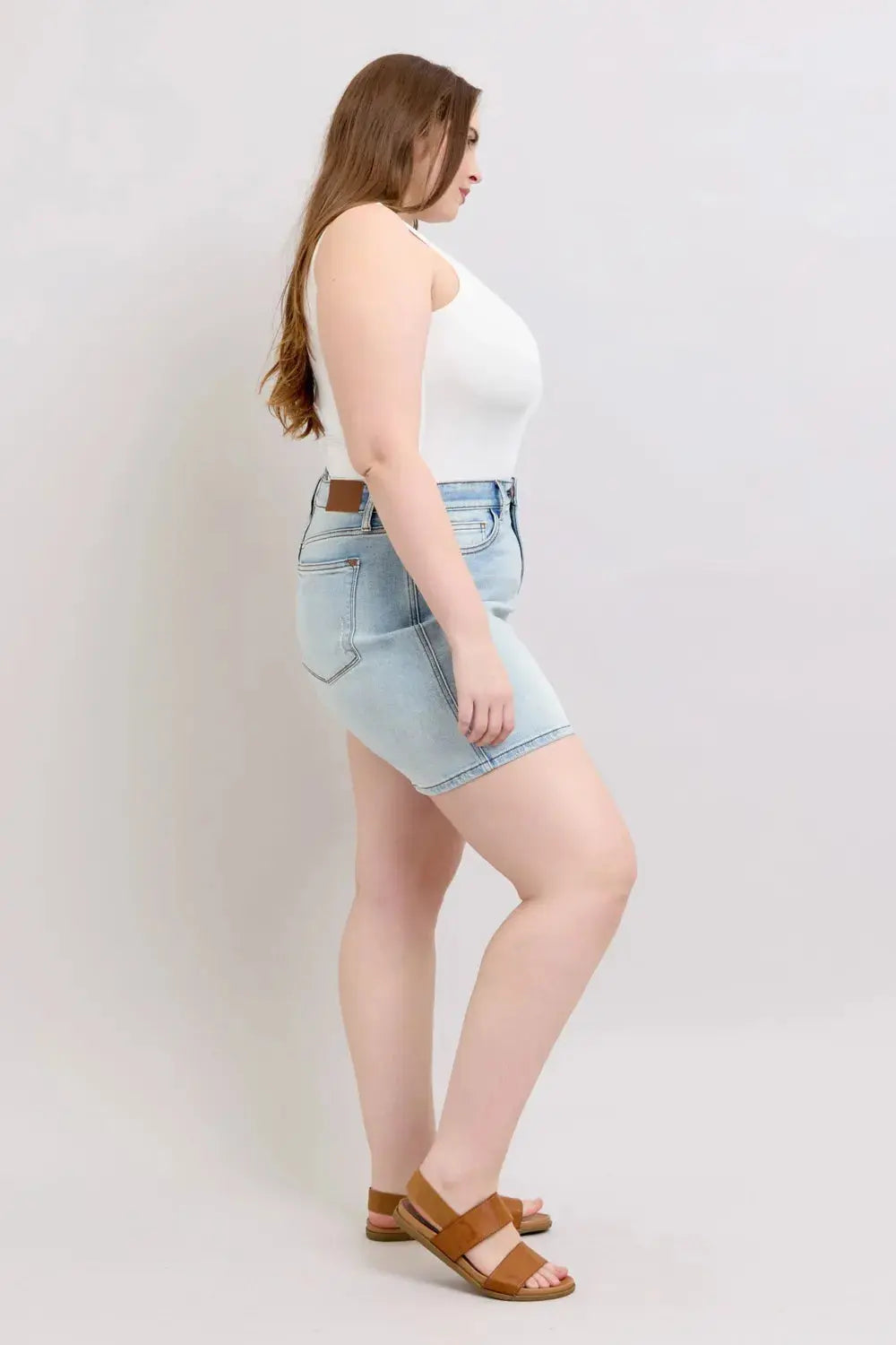 Judy Blue Jeans Plus Size 2 Button Denim Shorts with Pockets - Be Bliss Boutique