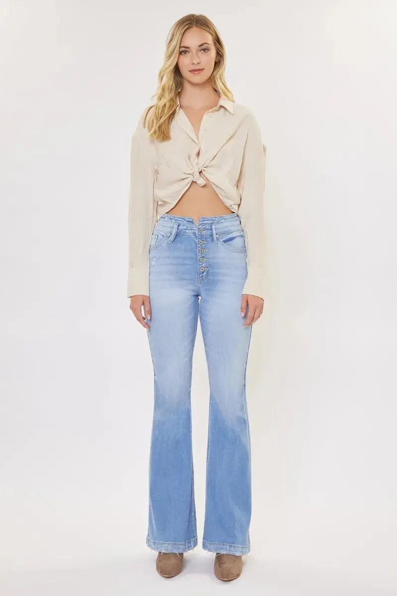 Curvy High Rise Kancan Flare Jeans - Be Bliss Boutique
