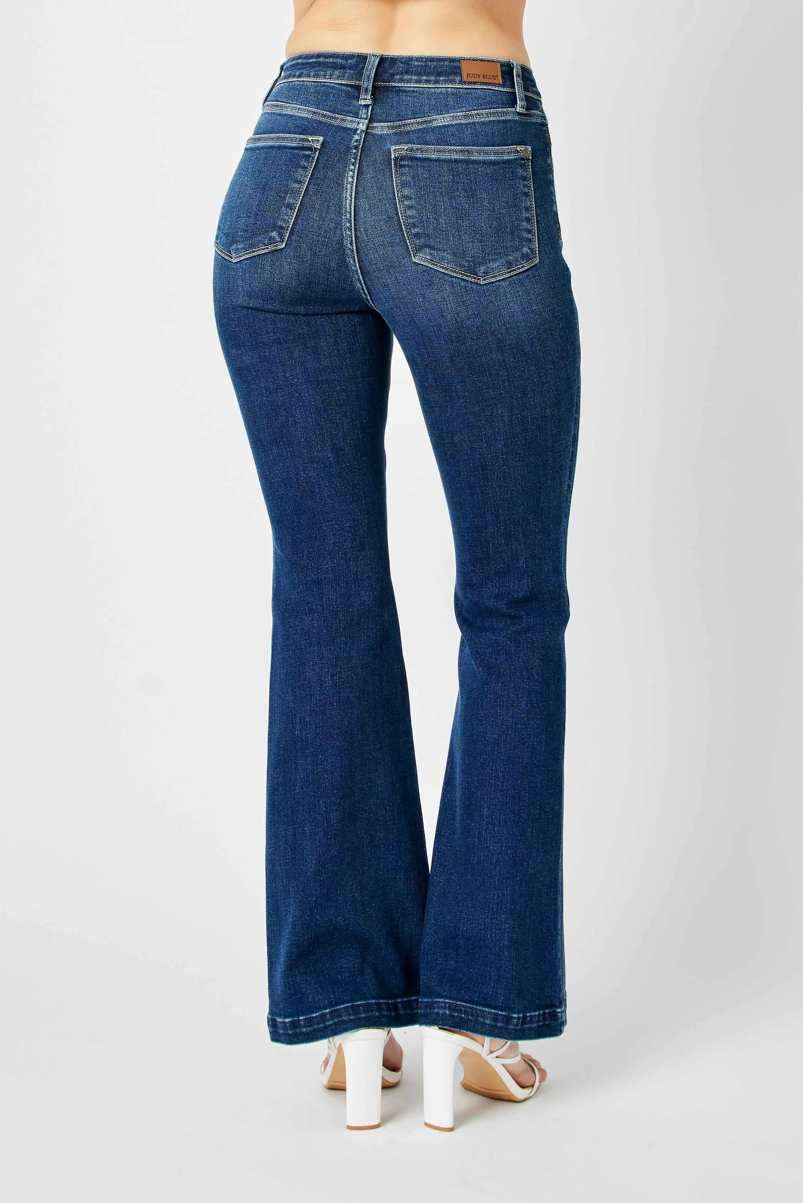 Plus Size High Waist Flare Judy Blue Jeans with Side Seam Detail - Be Bliss Boutique