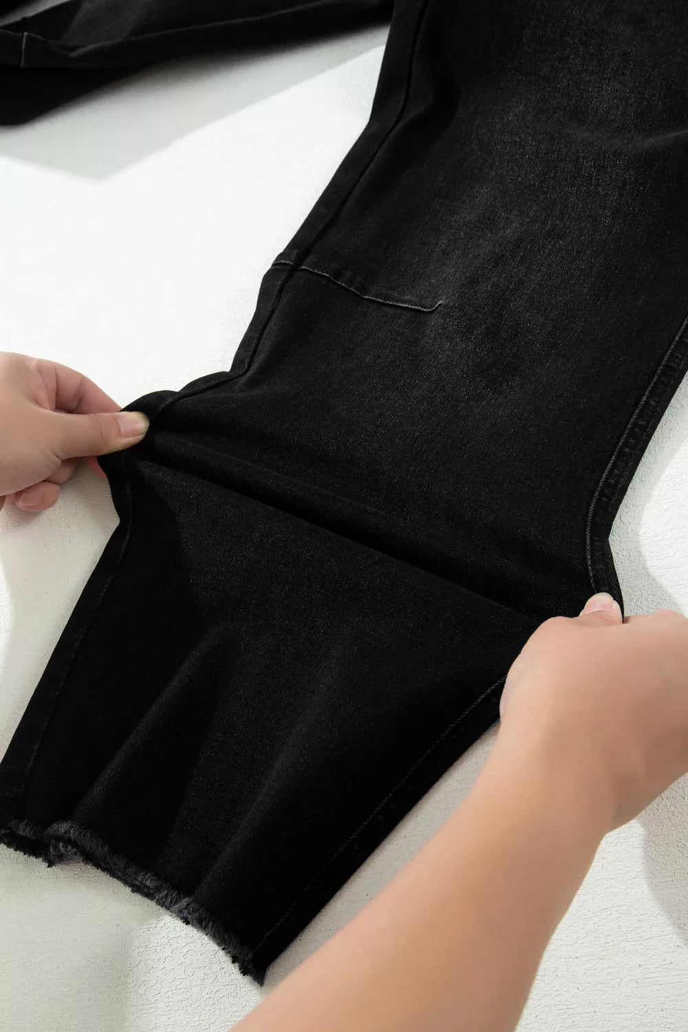 Raw Hem Cropped Straight Leg Jeans - Be Bliss Boutique