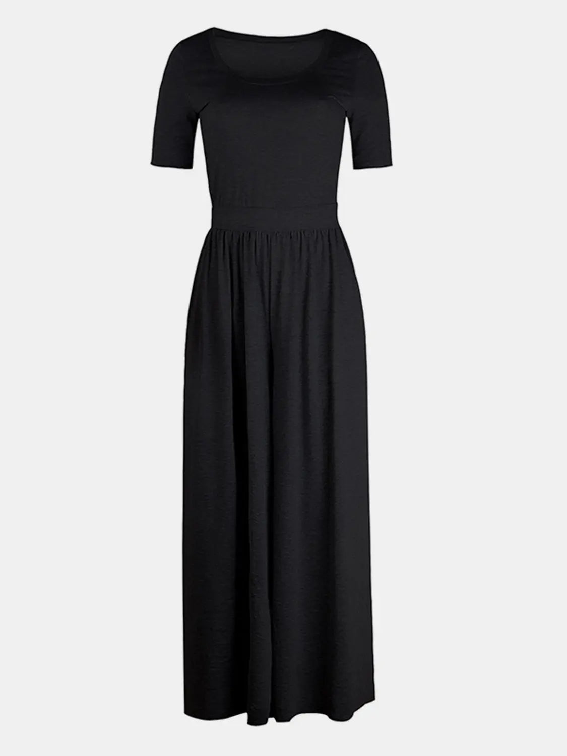 Scoop Neck Short Sleeve Jumpsuit - Be Bliss Boutique