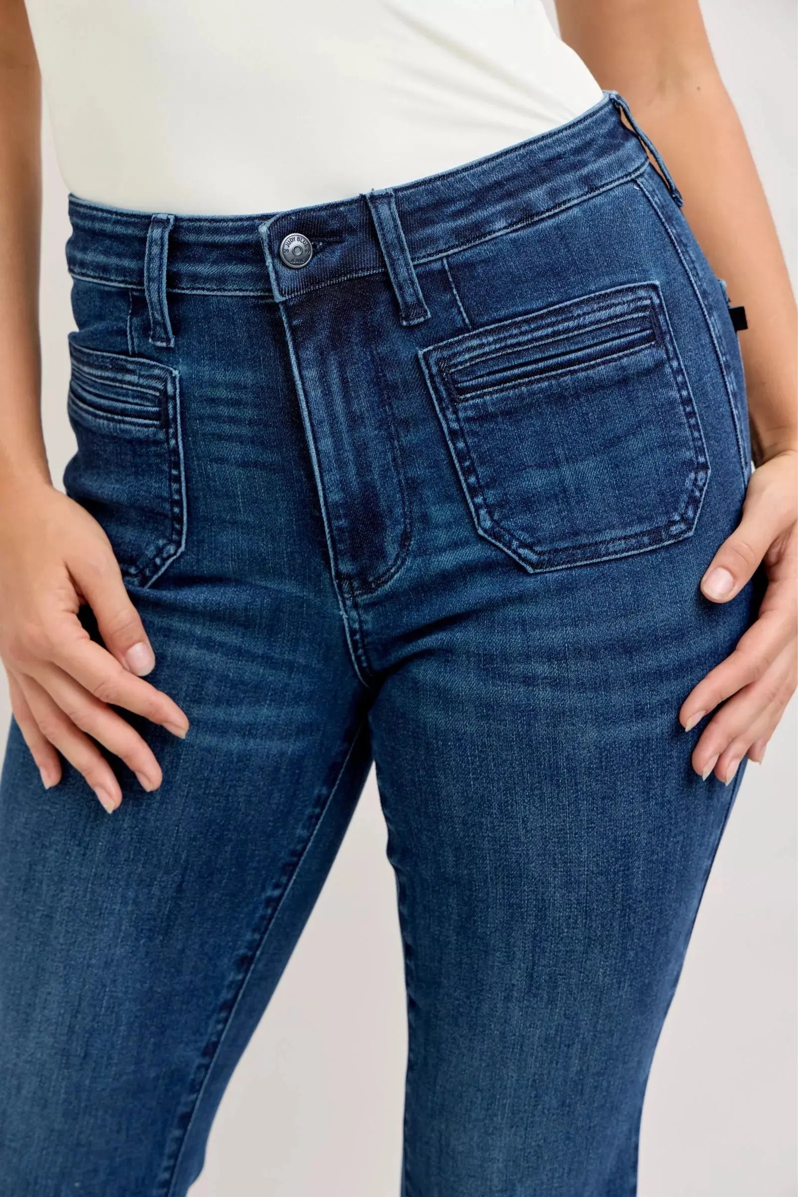 Judy Blue Jeans - High-Waisted Flare Jeans with Front Pockets - Be Bliss Boutique
