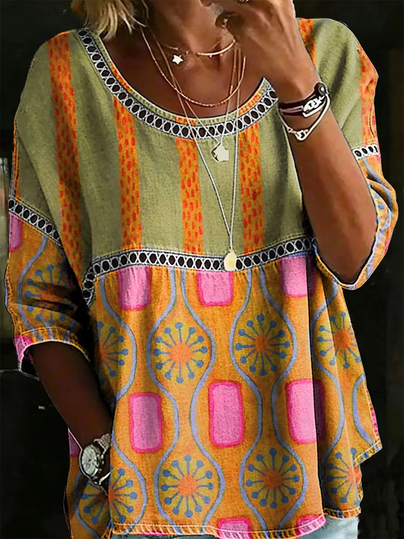 Full Size Hollow Out Round Neck Top - Be Bliss Boutique