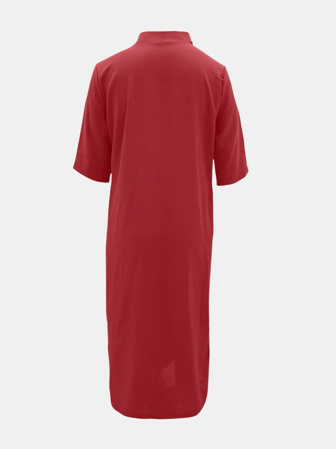 Full Size Notched Half Sleeve Midi Dress - Be Bliss Boutique