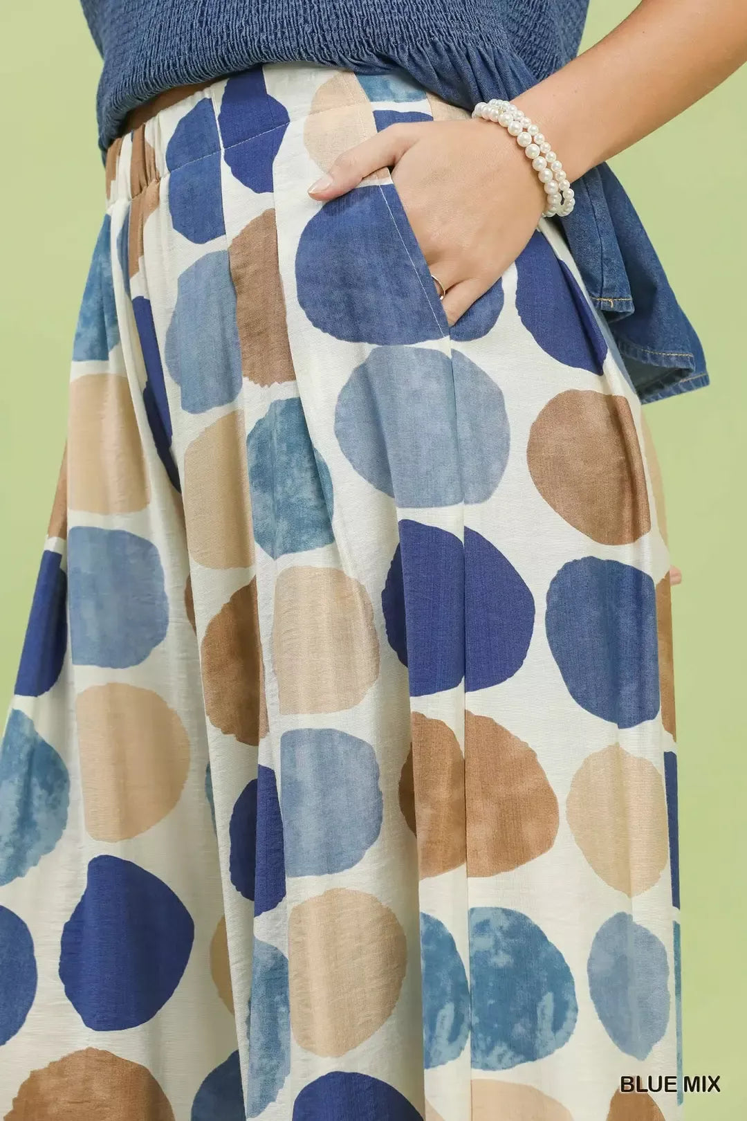 Umgee Polka Dot Wide Leg Pants - Be Bliss Boutique
