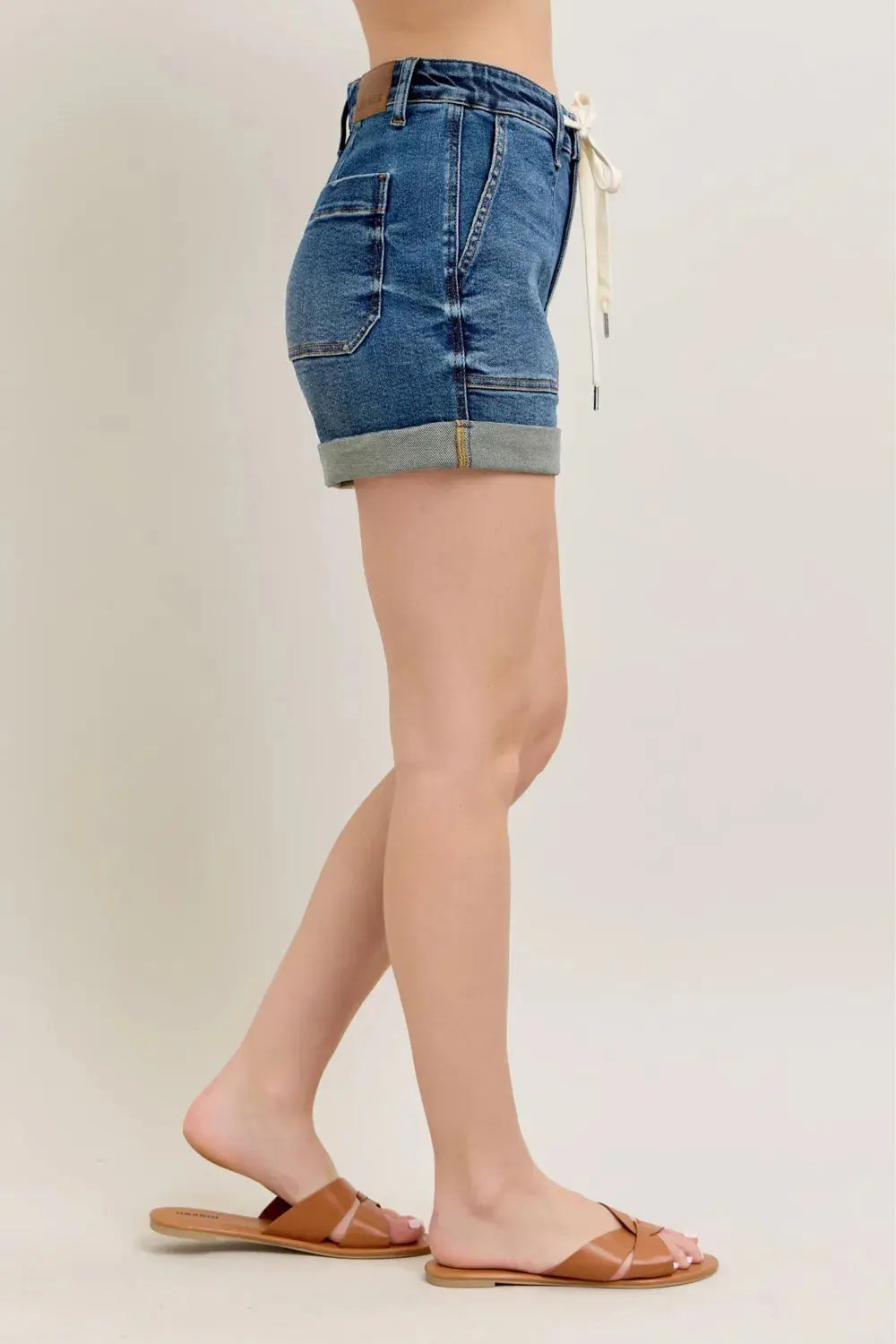 Judy Blue Jeans - Full Size High Rise Cuff Denim Shorts - Be Bliss Boutique