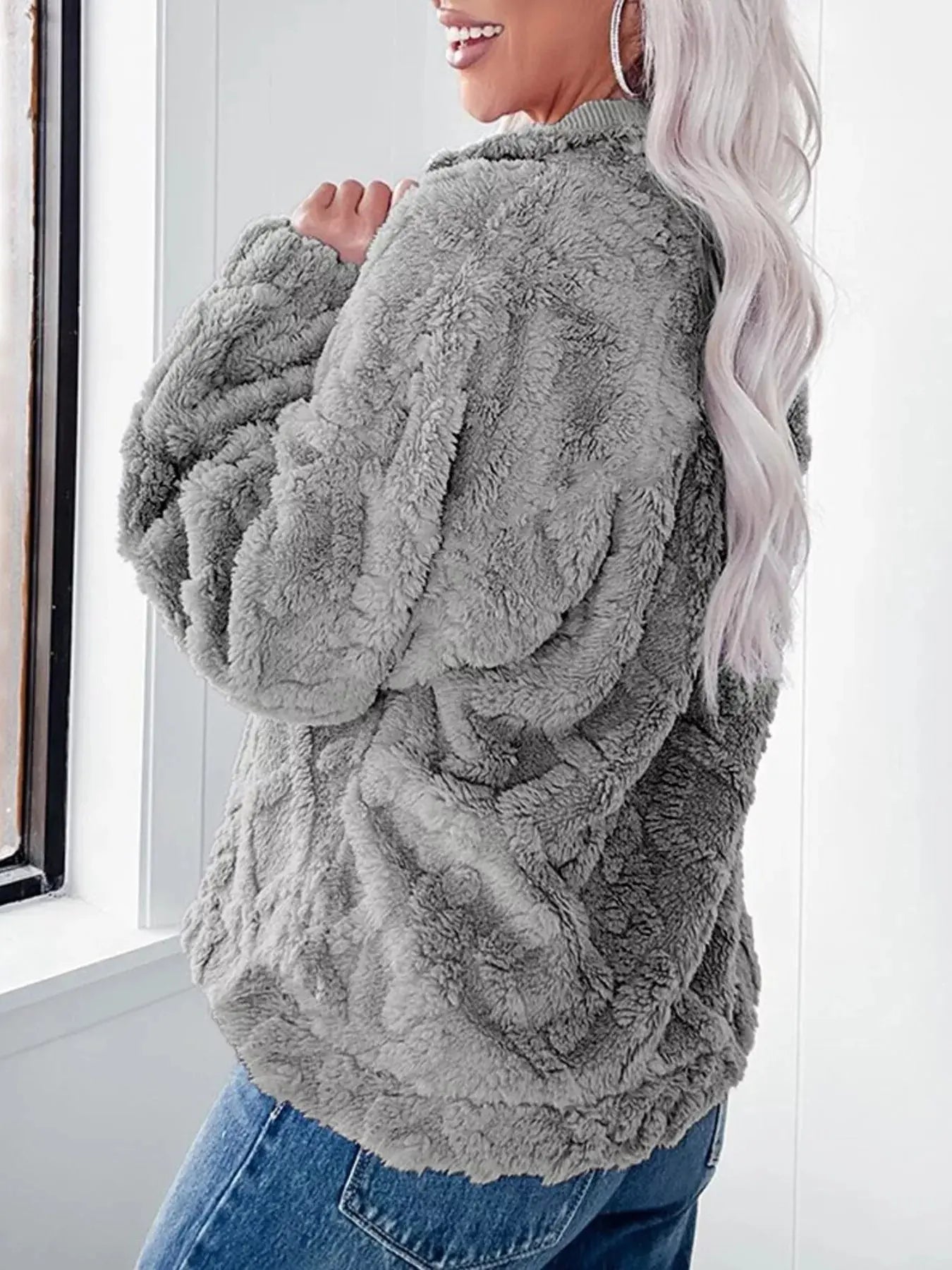 Cozy Fleece Quarter Zip Sweatshirt - Be Bliss Boutique