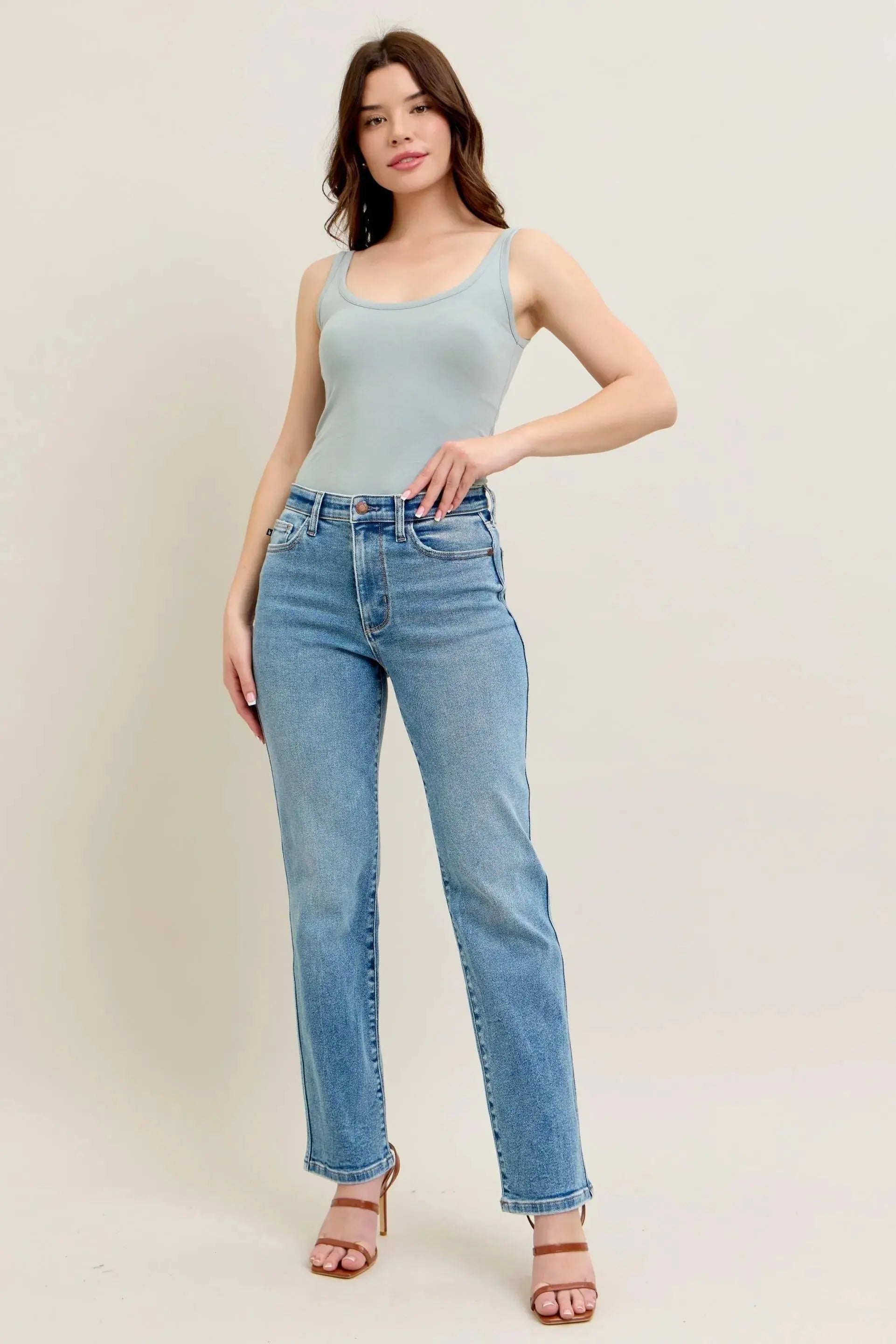 Full Size High Waist Vintage Straight Leg Judy Blue Jeans - Be Bliss Boutique