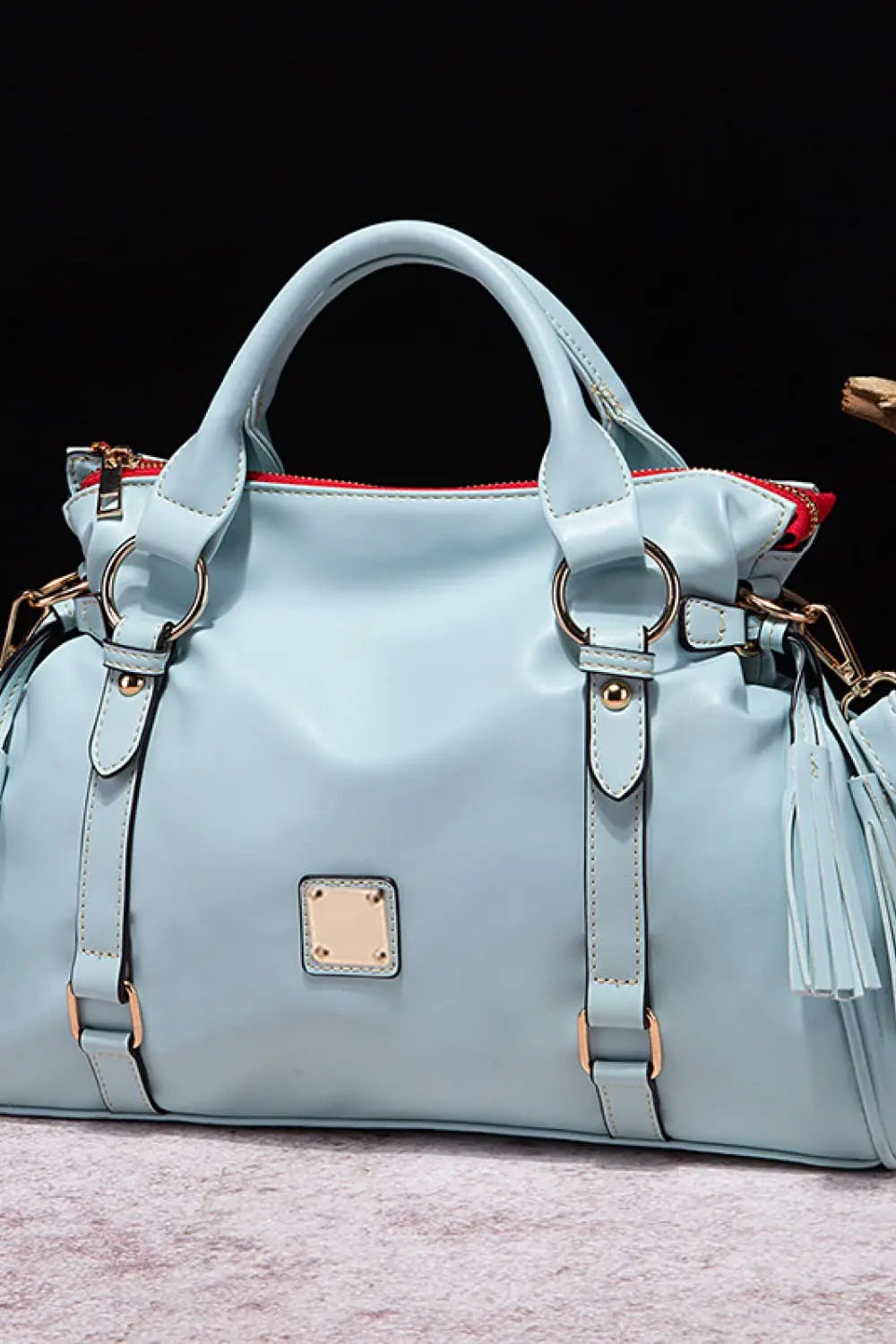 PU Leather Handbag with Tassels - Be Bliss Boutique
