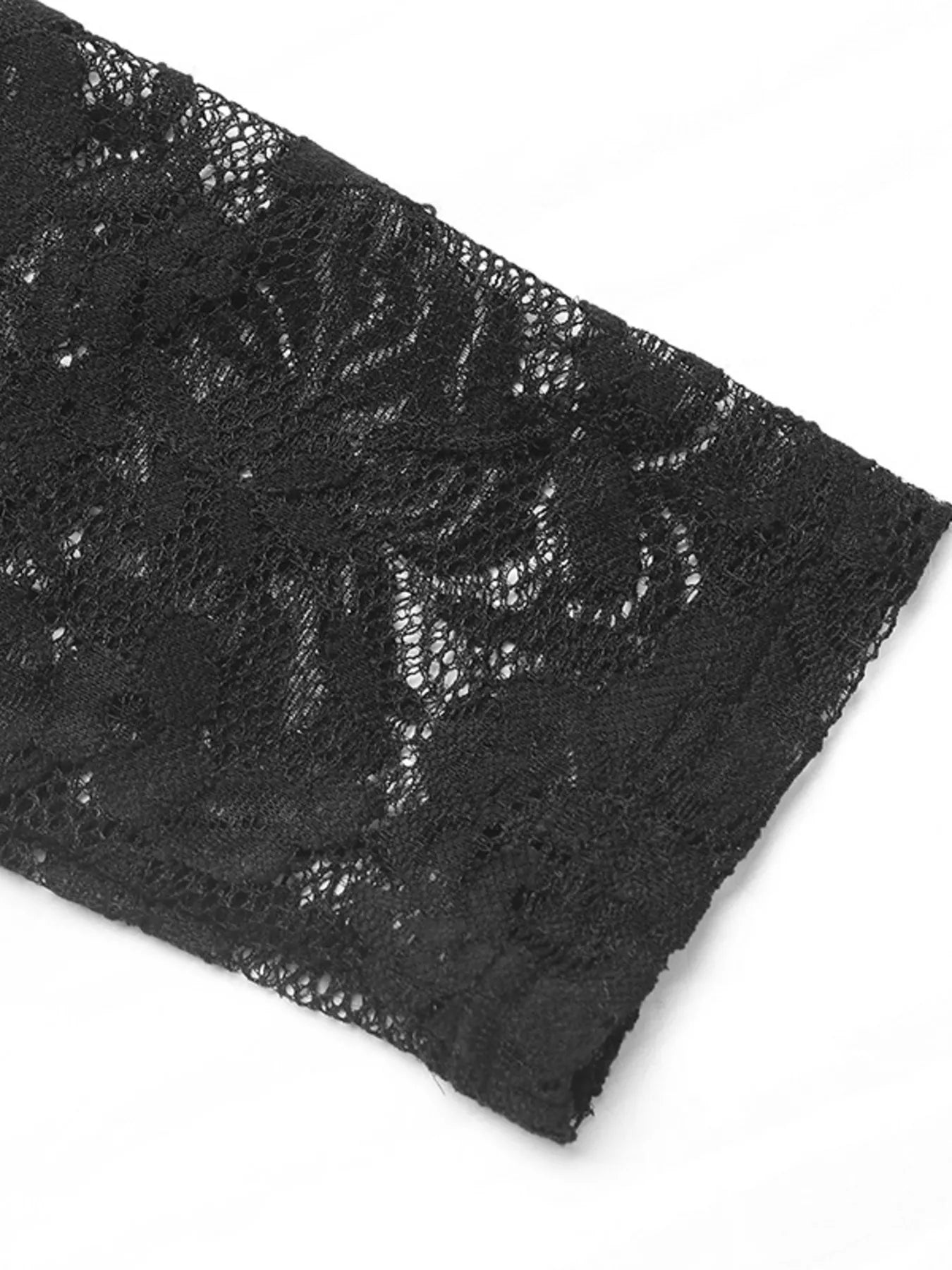 Long Sleeve Floral Lace Mesh Cropped Top - Be Bliss Boutique