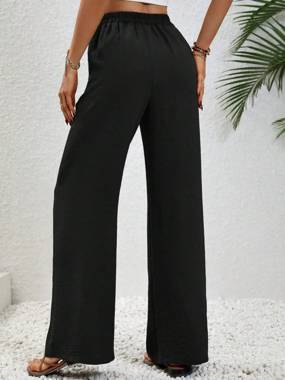 Wide Leg Drawstring Pants - Be Bliss Boutique