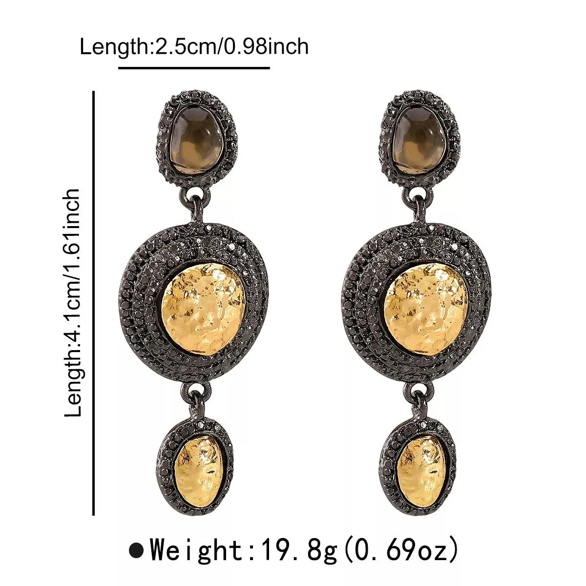 Vintage-Inspired Dangle Earrings with Gold Accents - Be Bliss Boutique