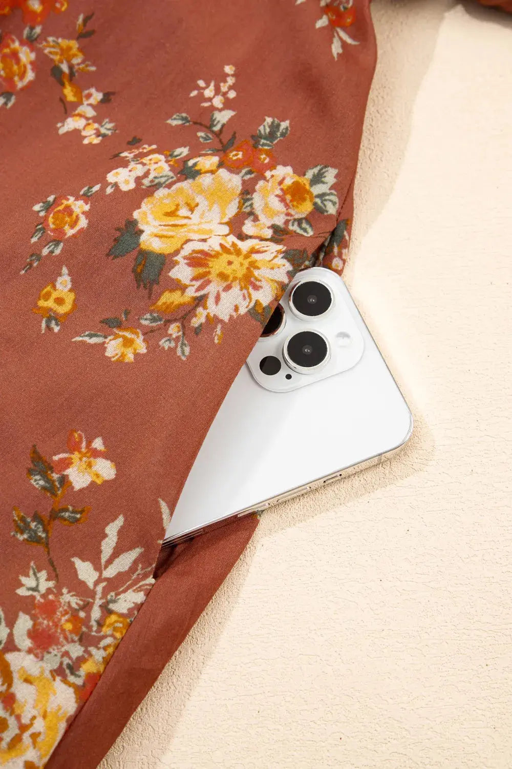 Floral Puff Sleeve Square Neck Knot Open Back Mini Dress - Be Bliss Boutique