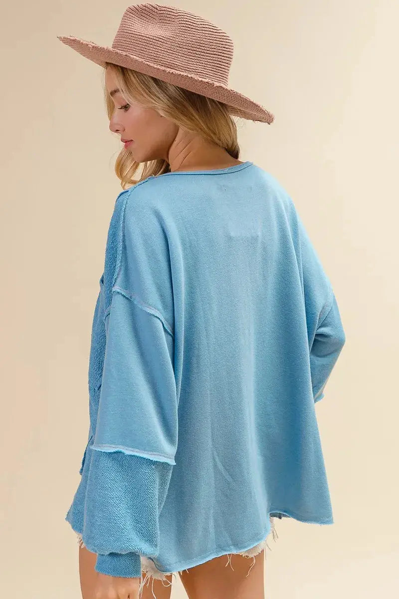 BiBi Pocket Front Oversized Womens Sweatshirt - Be Bliss Boutique