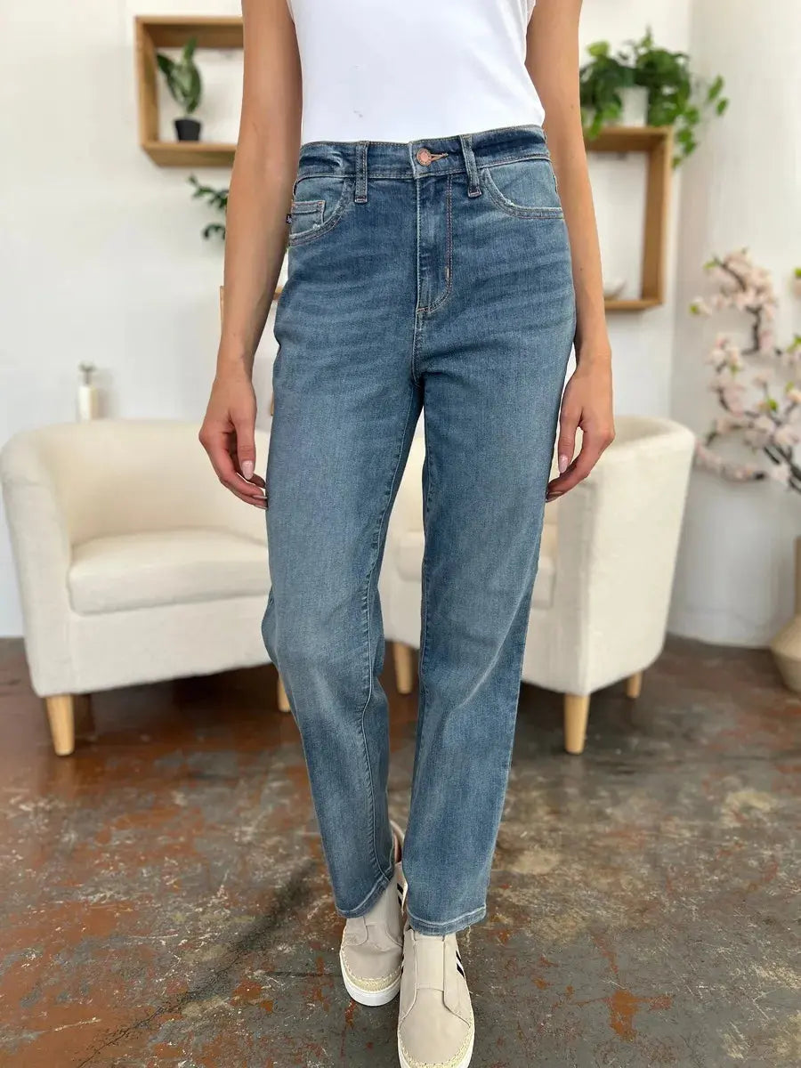 Full Size/Plus Size High Waist Straight Judy Blue Jeans - Be Bliss Boutique
