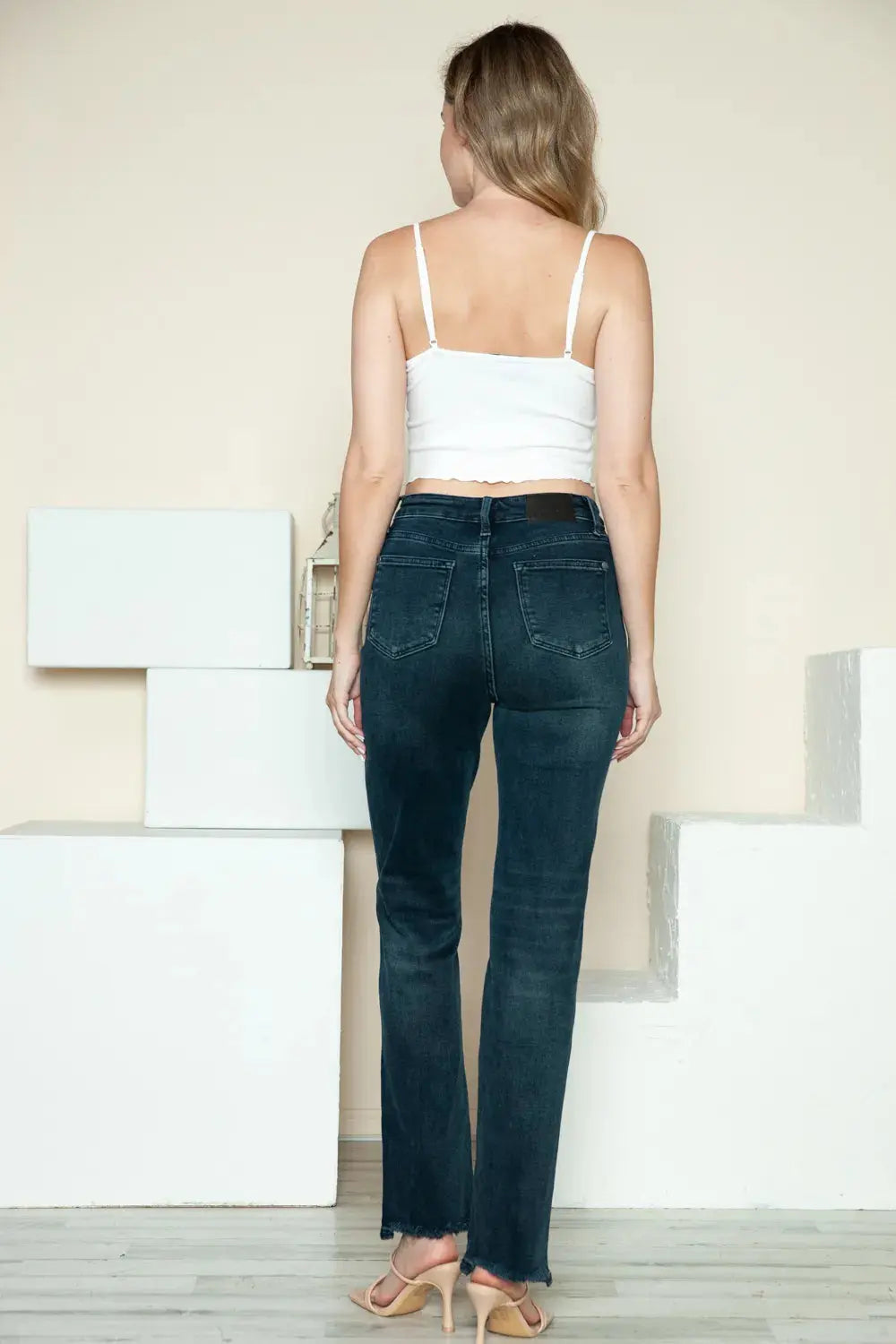Plus Size Button Fly Hem Destroy Straight Leg Judy Blue Jeans - Be Bliss Boutique