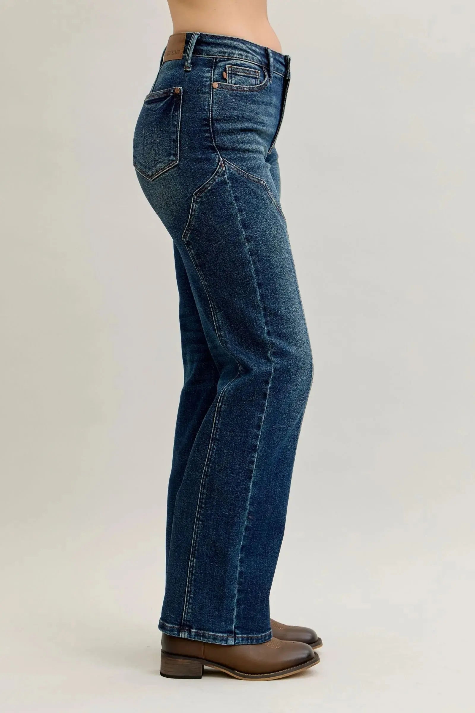 Plus Size Seam Detailed Straight Leg Judy Blue Jeans - Be Bliss Boutique