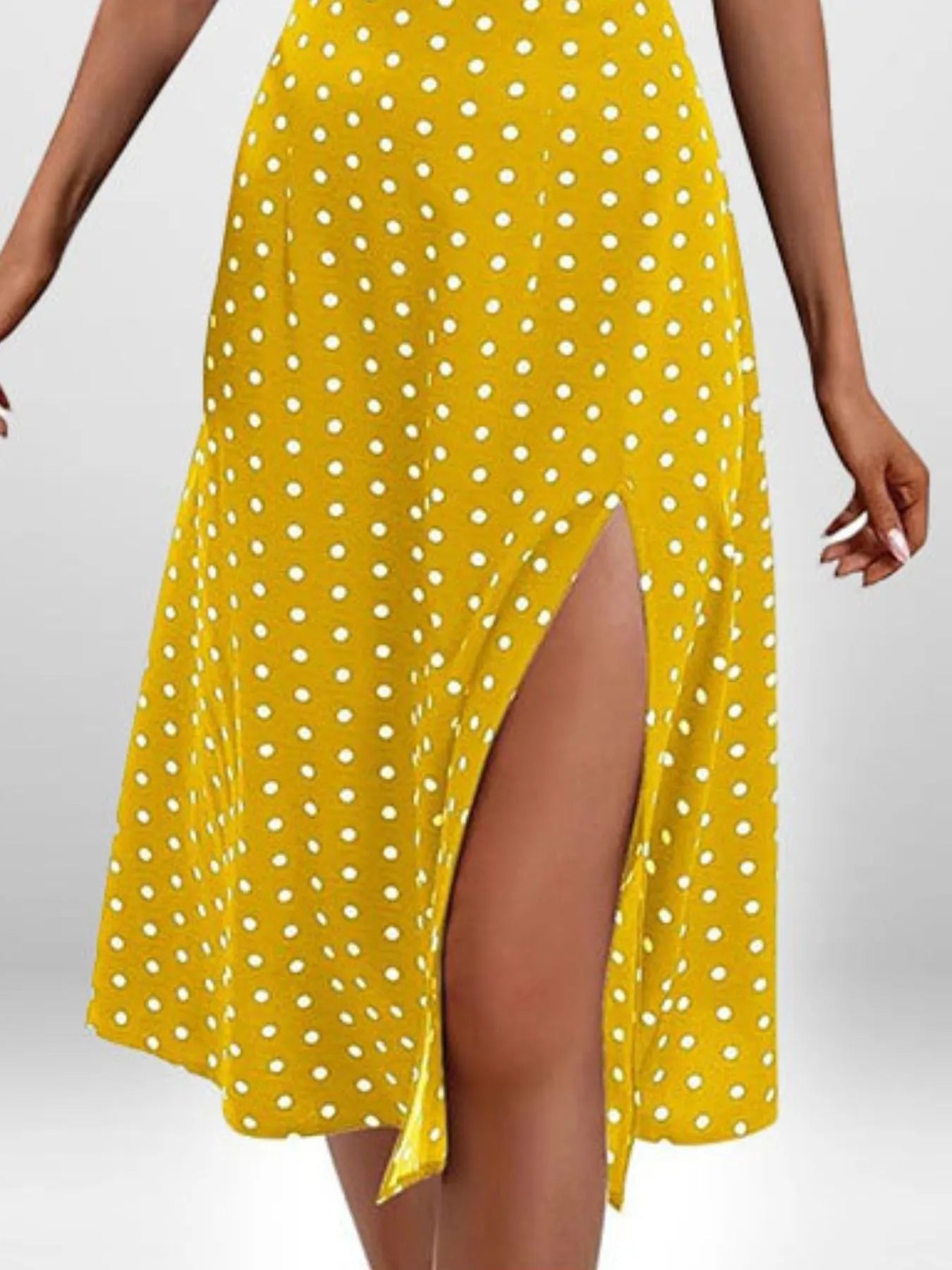 Full Size Slit Printed Cami Midi Dress - Be Bliss Boutique